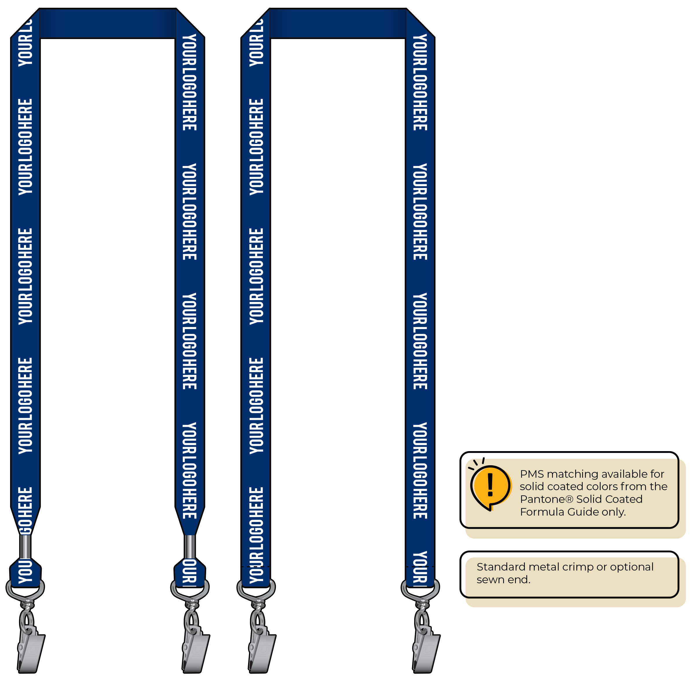 BH0013 | 3/4" MicroWeave Silkscreen Lanyards :: DOUBLE ENDED
