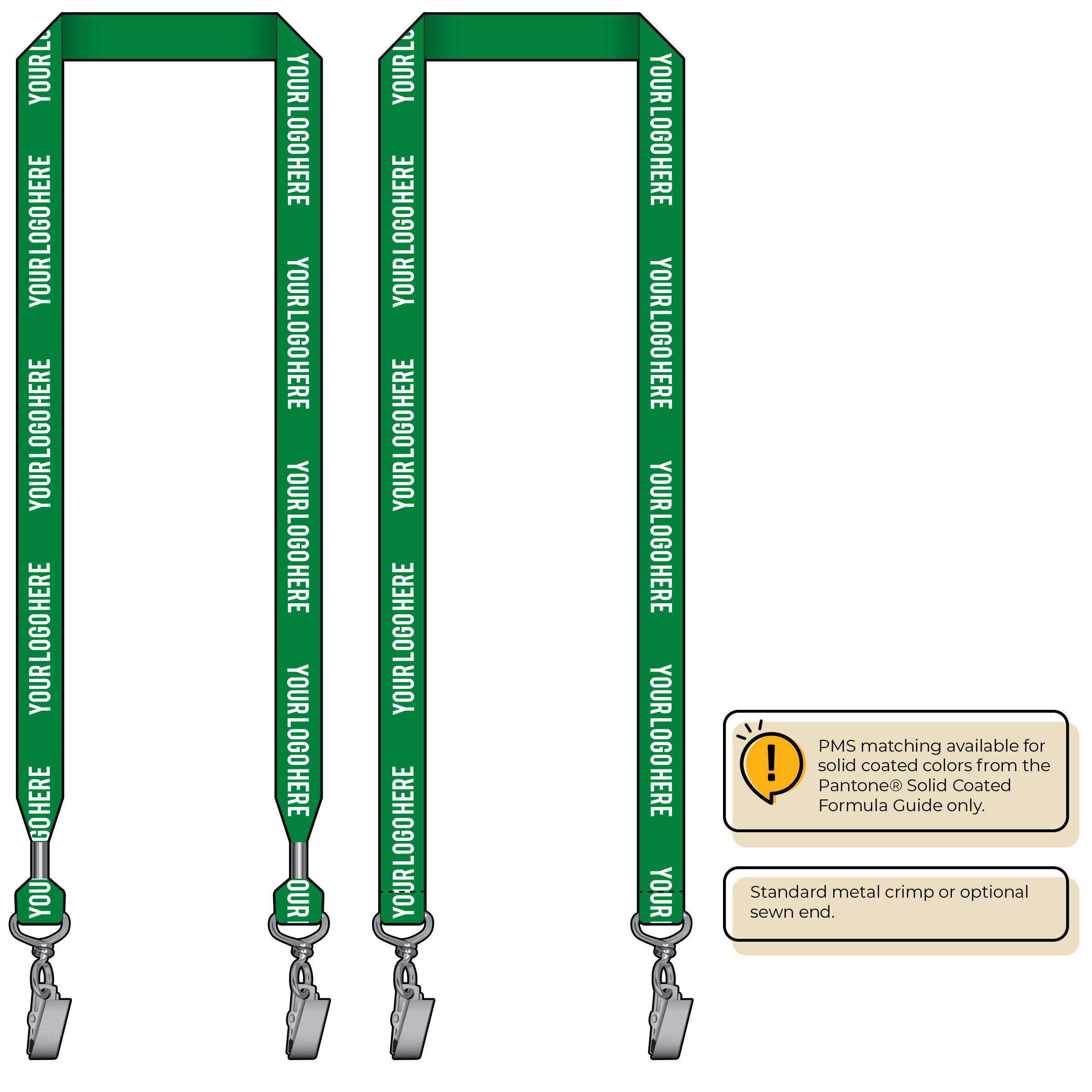 BH0013 | 3/4" MicroWeave Silkscreen Lanyards :: DOUBLE ENDED