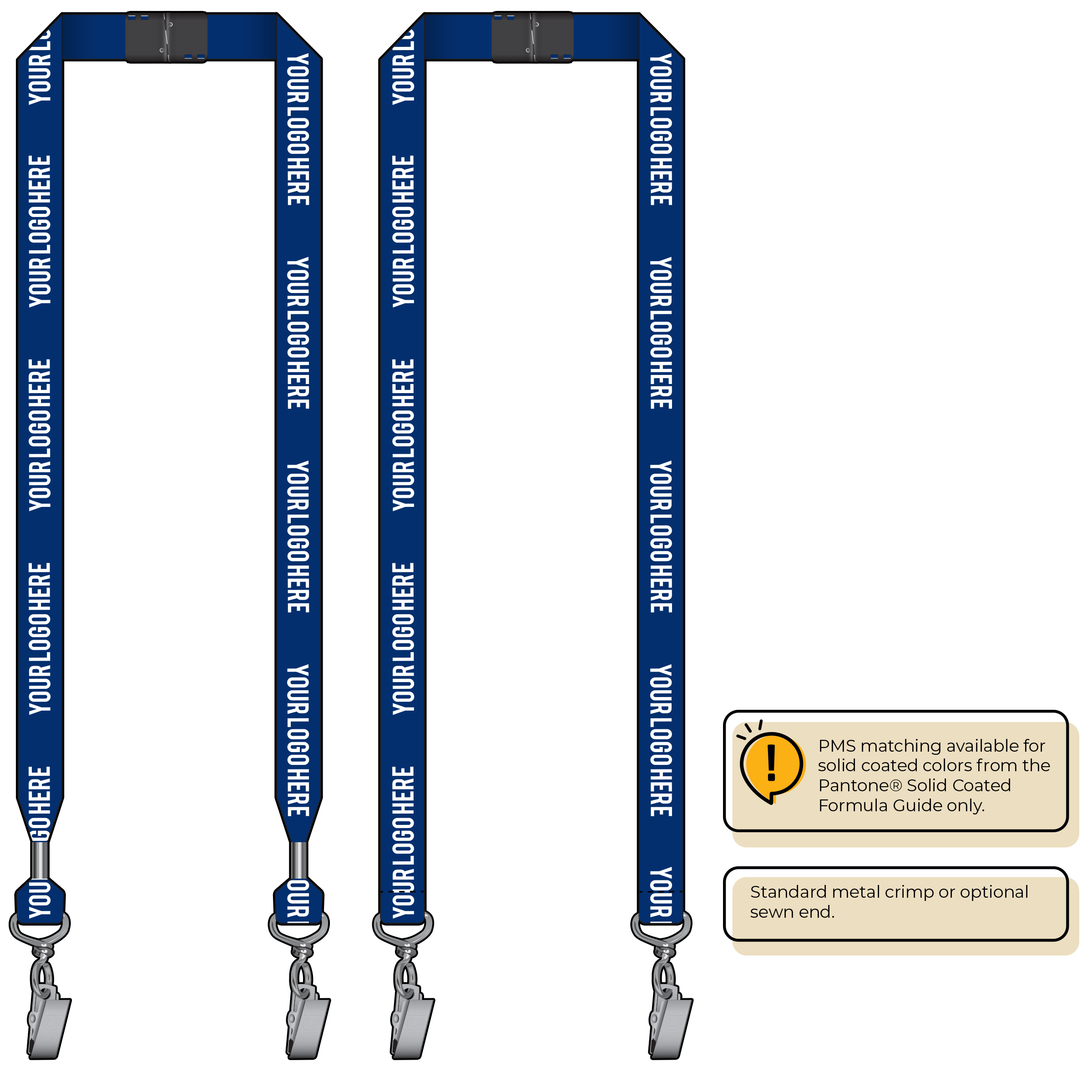 BH0013 | 3/4" MicroWeave Silkscreen Lanyards :: DOUBLE ENDED