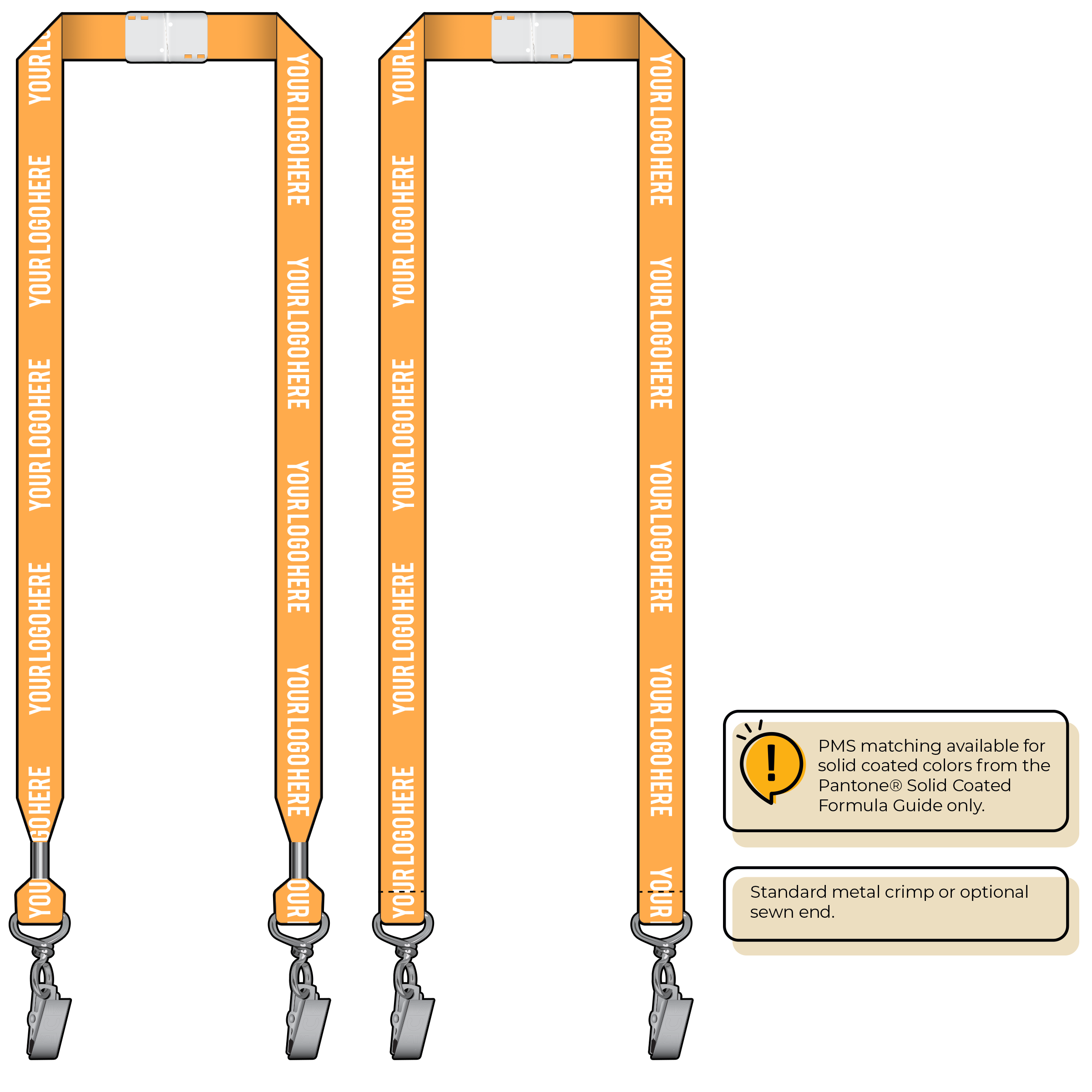 BHN013 | 3/4" Neon MicroWeave Silkscreen Lanyards :: DOUBLE ENDED