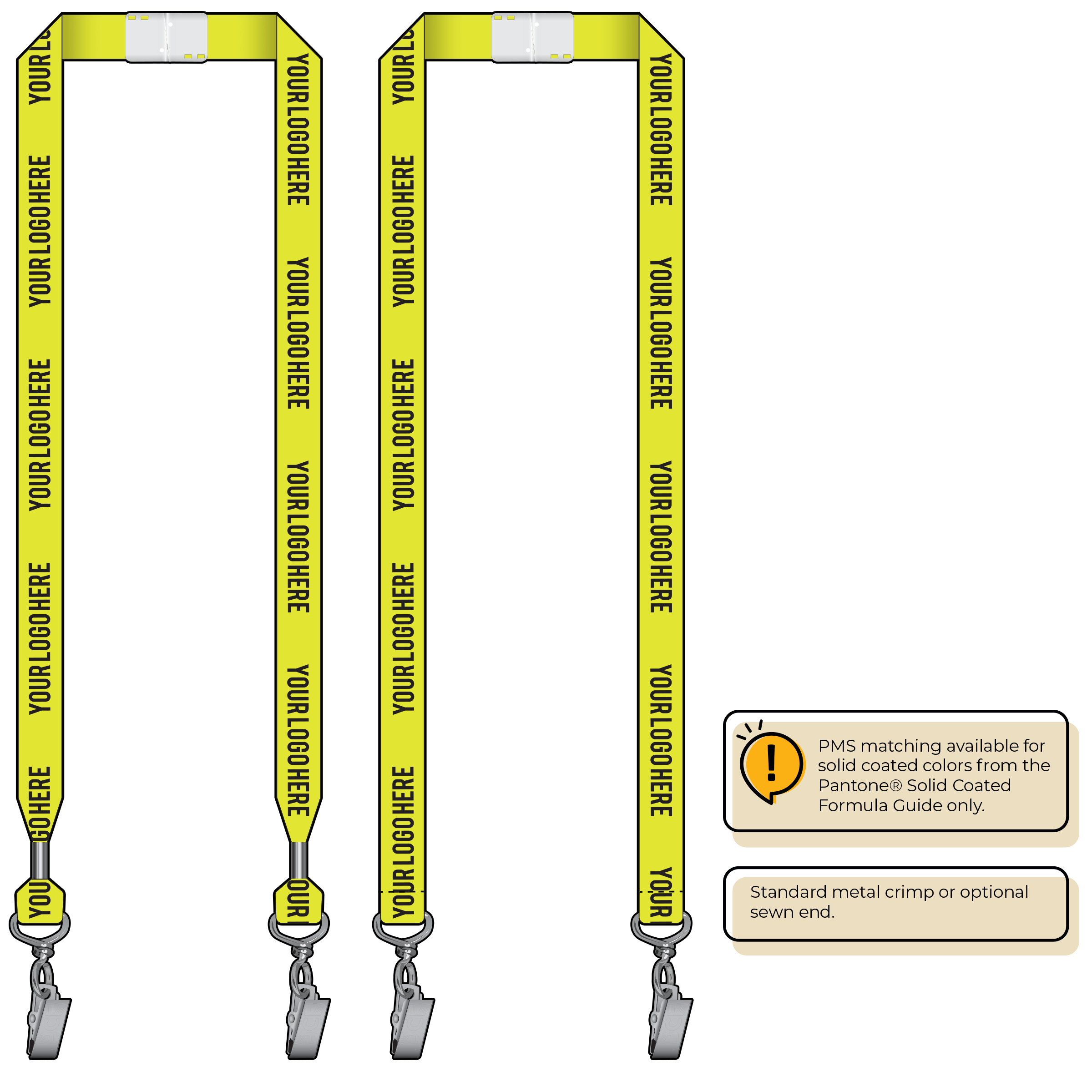 BHN013 | 3/4" Neon MicroWeave Silkscreen Lanyards :: DOUBLE ENDED