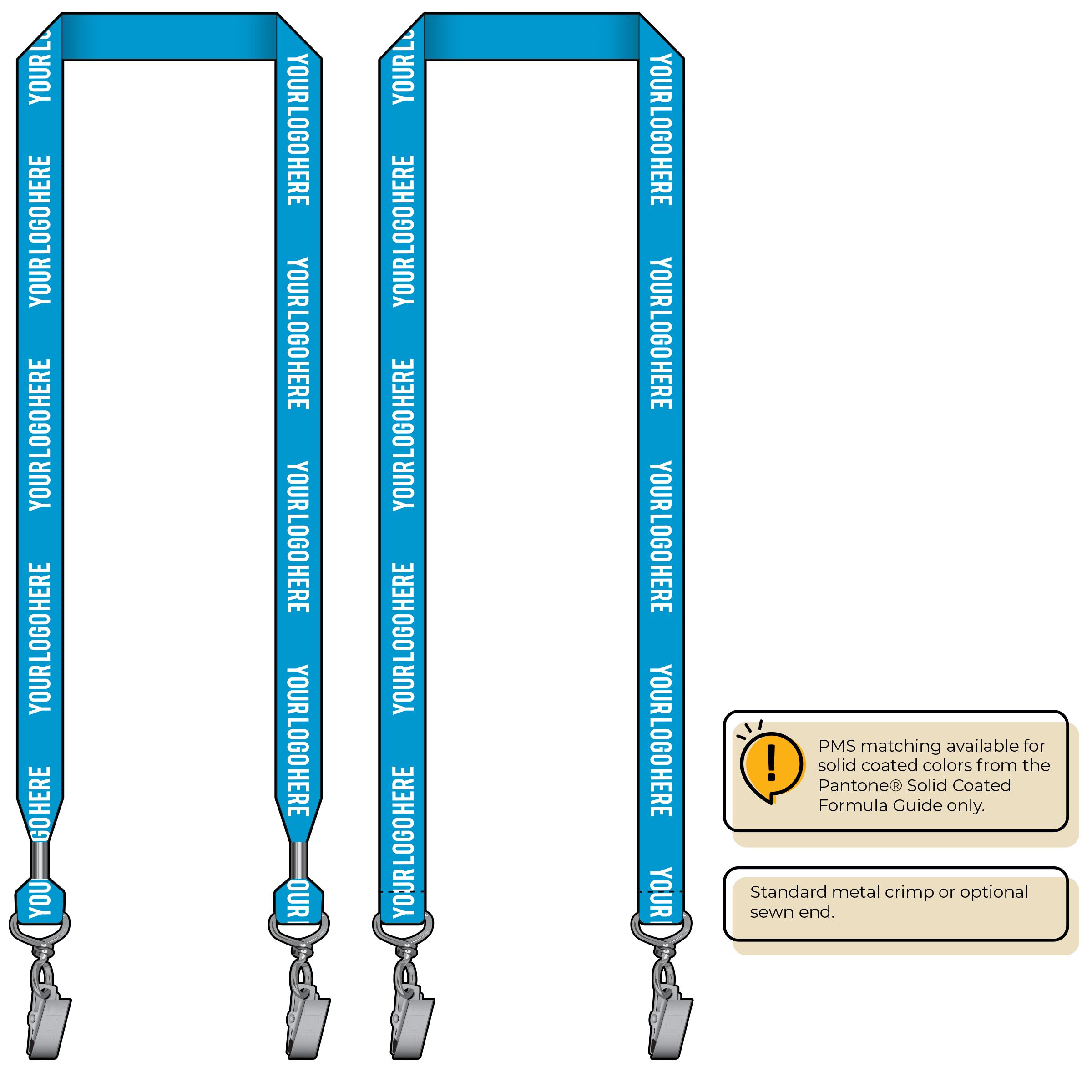 BHN013 | 3/4" Neon MicroWeave Silkscreen Lanyards :: DOUBLE ENDED