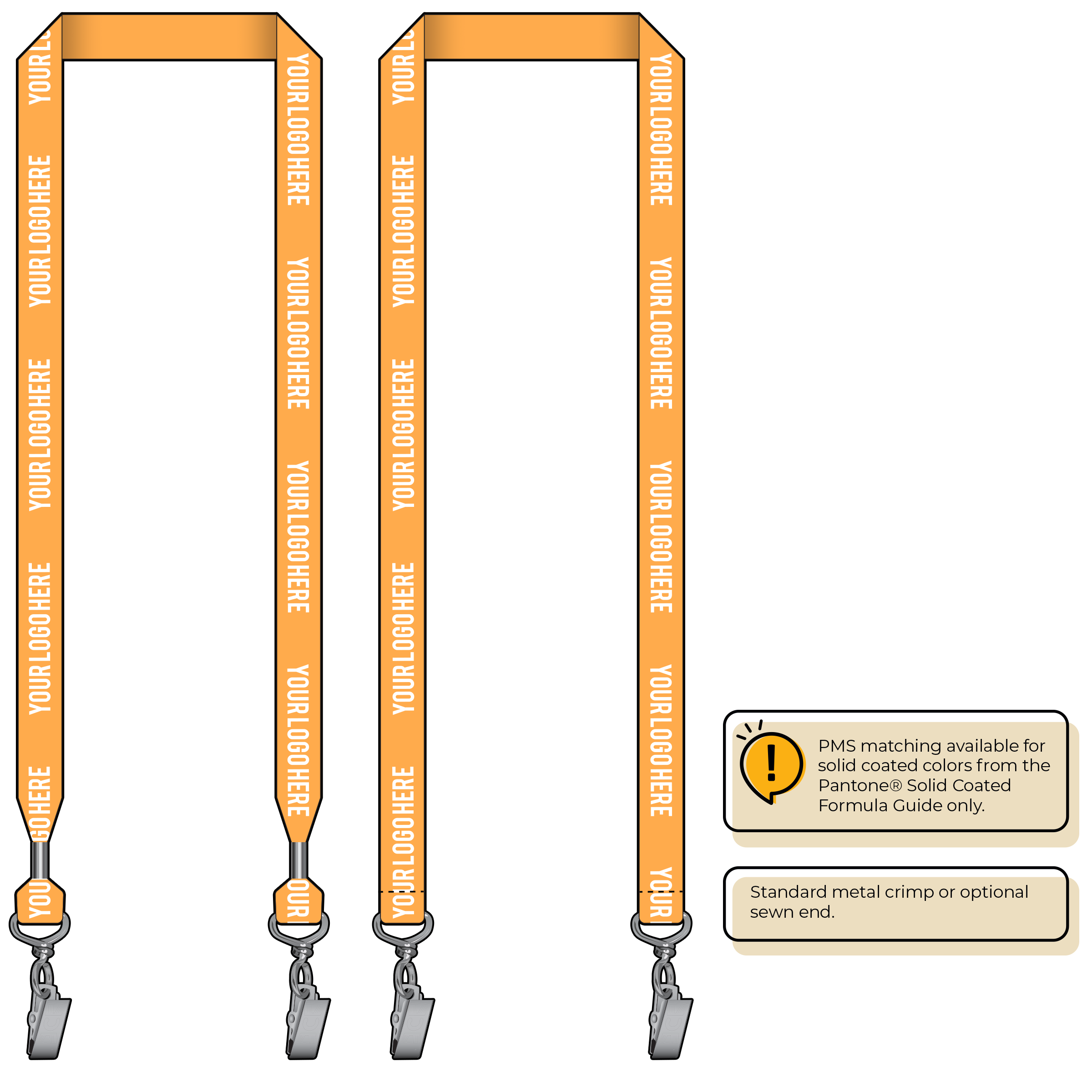 BHN013 | 3/4" Neon MicroWeave Silkscreen Lanyards :: DOUBLE ENDED