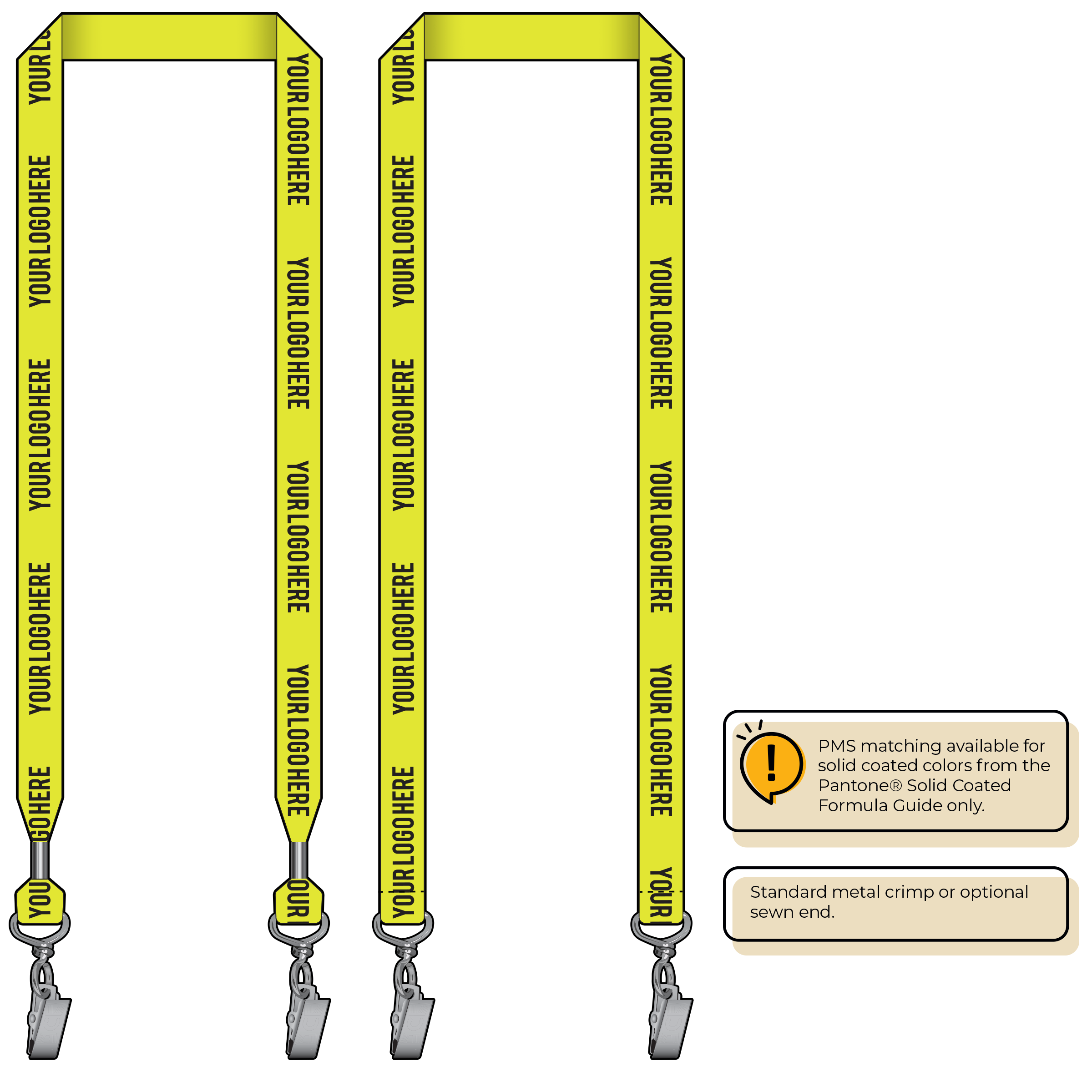 BHN013 | 3/4" Neon MicroWeave Silkscreen Lanyards :: DOUBLE ENDED