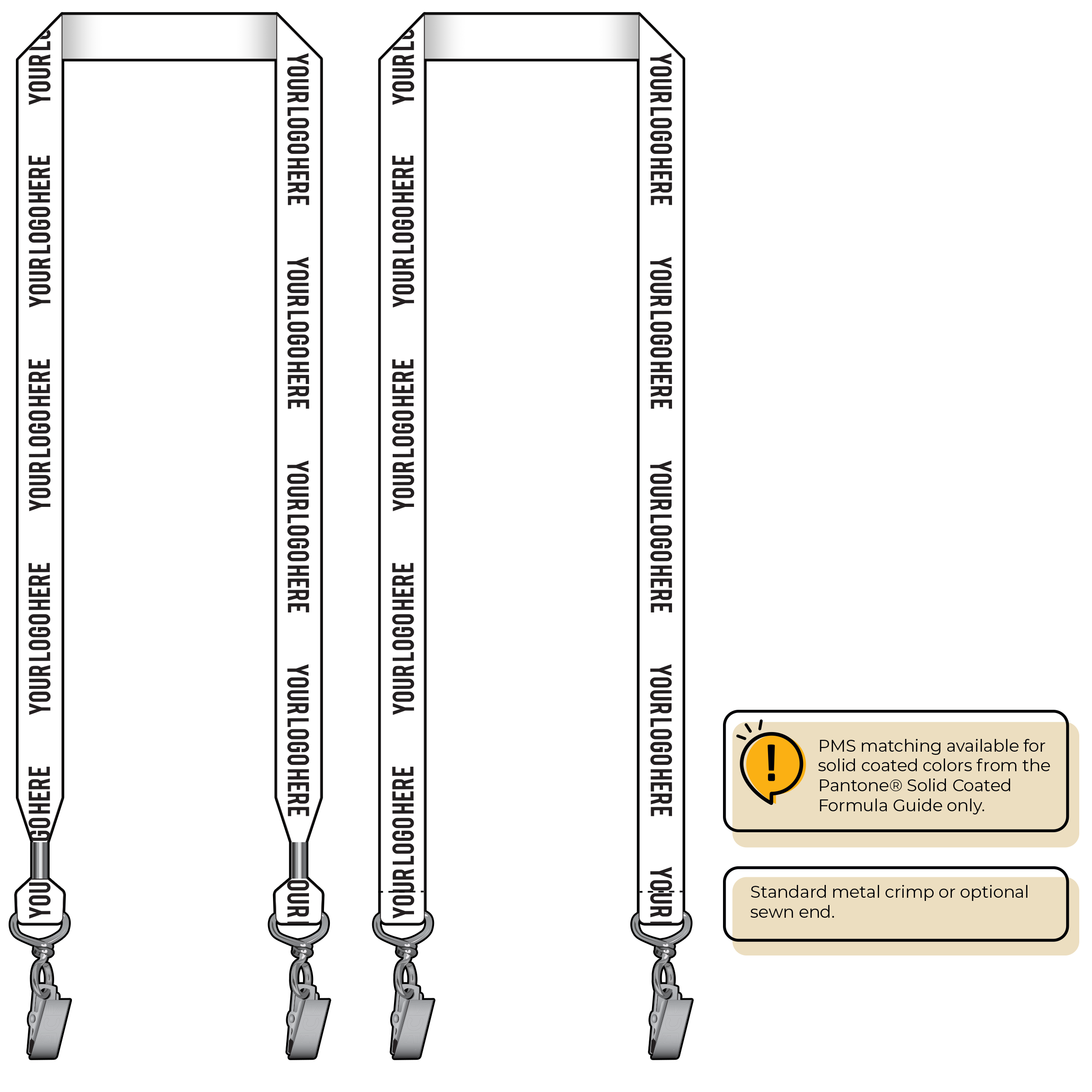BH0013 | 3/4" MicroWeave Silkscreen Lanyards :: DOUBLE ENDED