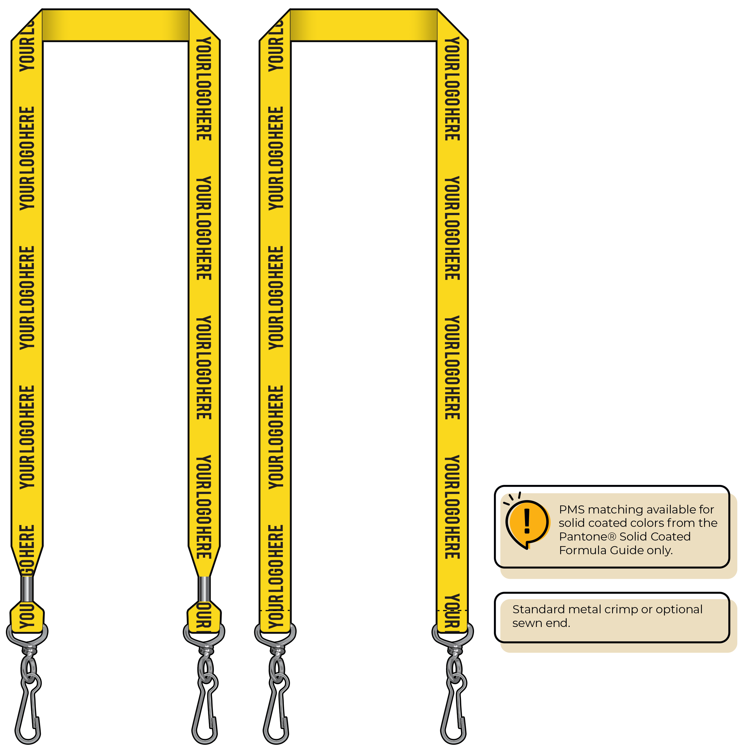 BH0013 | 3/4" MicroWeave Silkscreen Lanyards :: DOUBLE ENDED