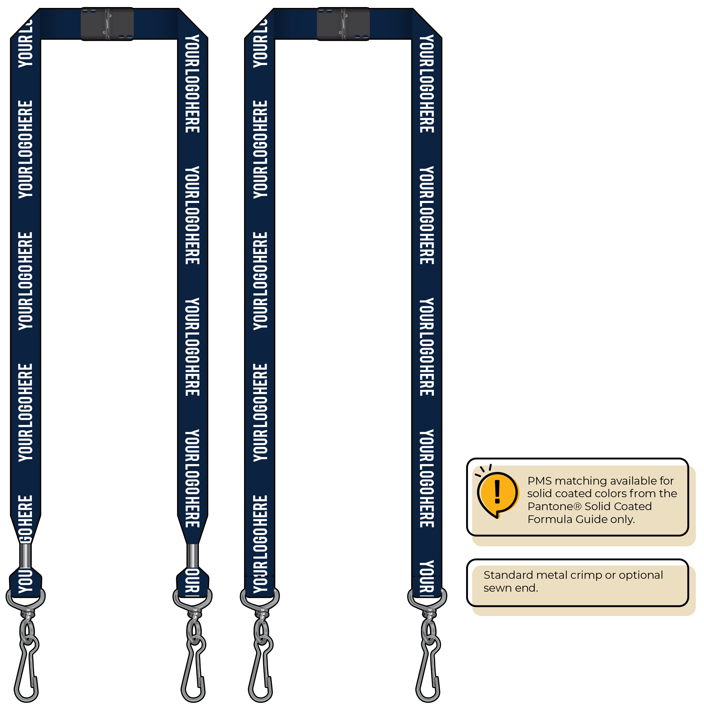 BH0013 | 3/4" MicroWeave Silkscreen Lanyards :: DOUBLE ENDED