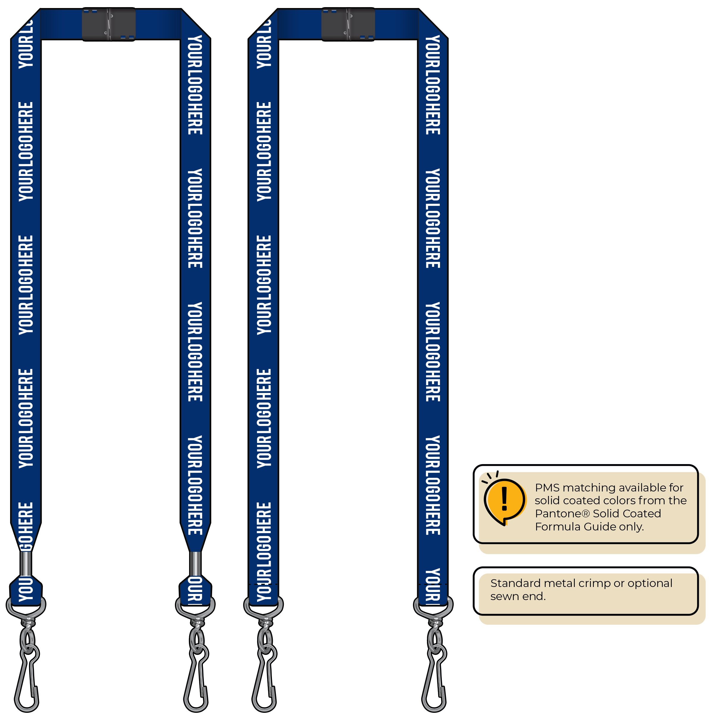 BH0013 | 3/4" MicroWeave Silkscreen Lanyards :: DOUBLE ENDED