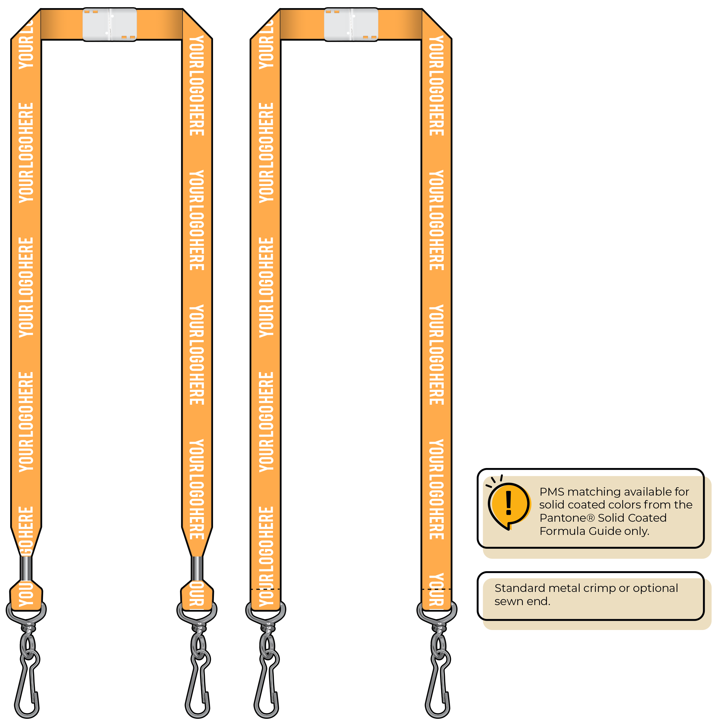 BHN013 | 3/4" Neon MicroWeave Silkscreen Lanyards :: DOUBLE ENDED