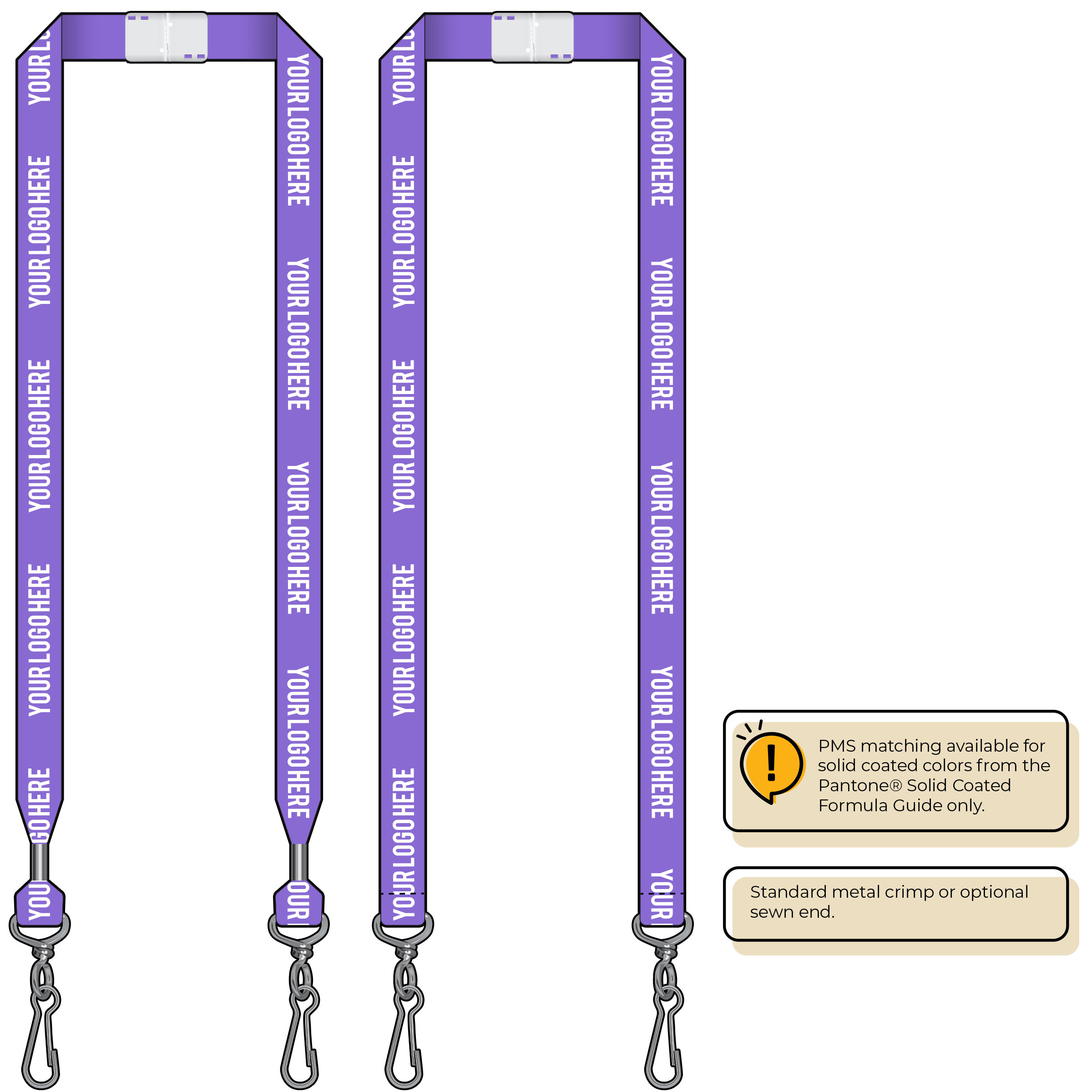 BHN013 | 3/4" Neon MicroWeave Silkscreen Lanyards :: DOUBLE ENDED