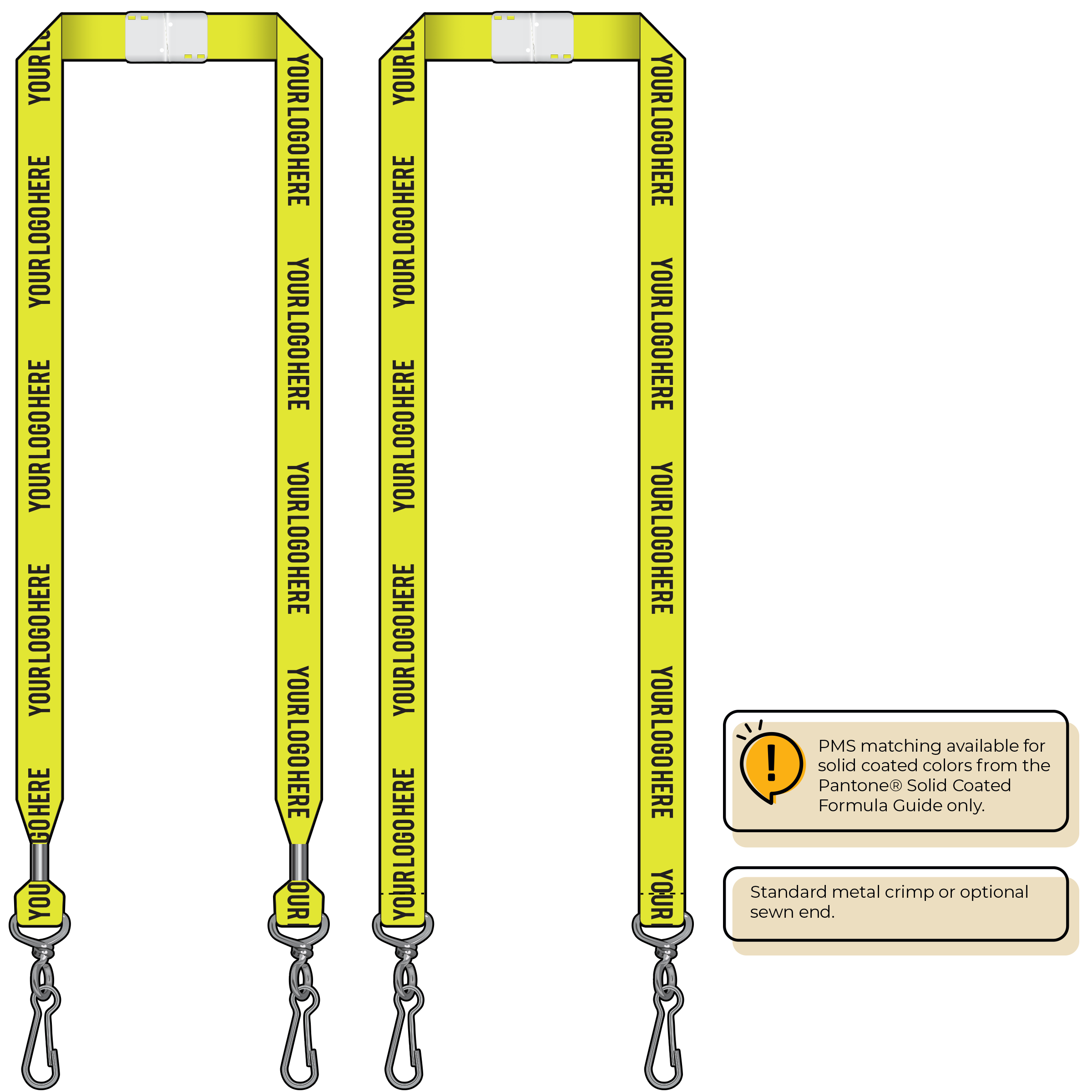 BHN013 | 3/4" Neon MicroWeave Silkscreen Lanyards :: DOUBLE ENDED