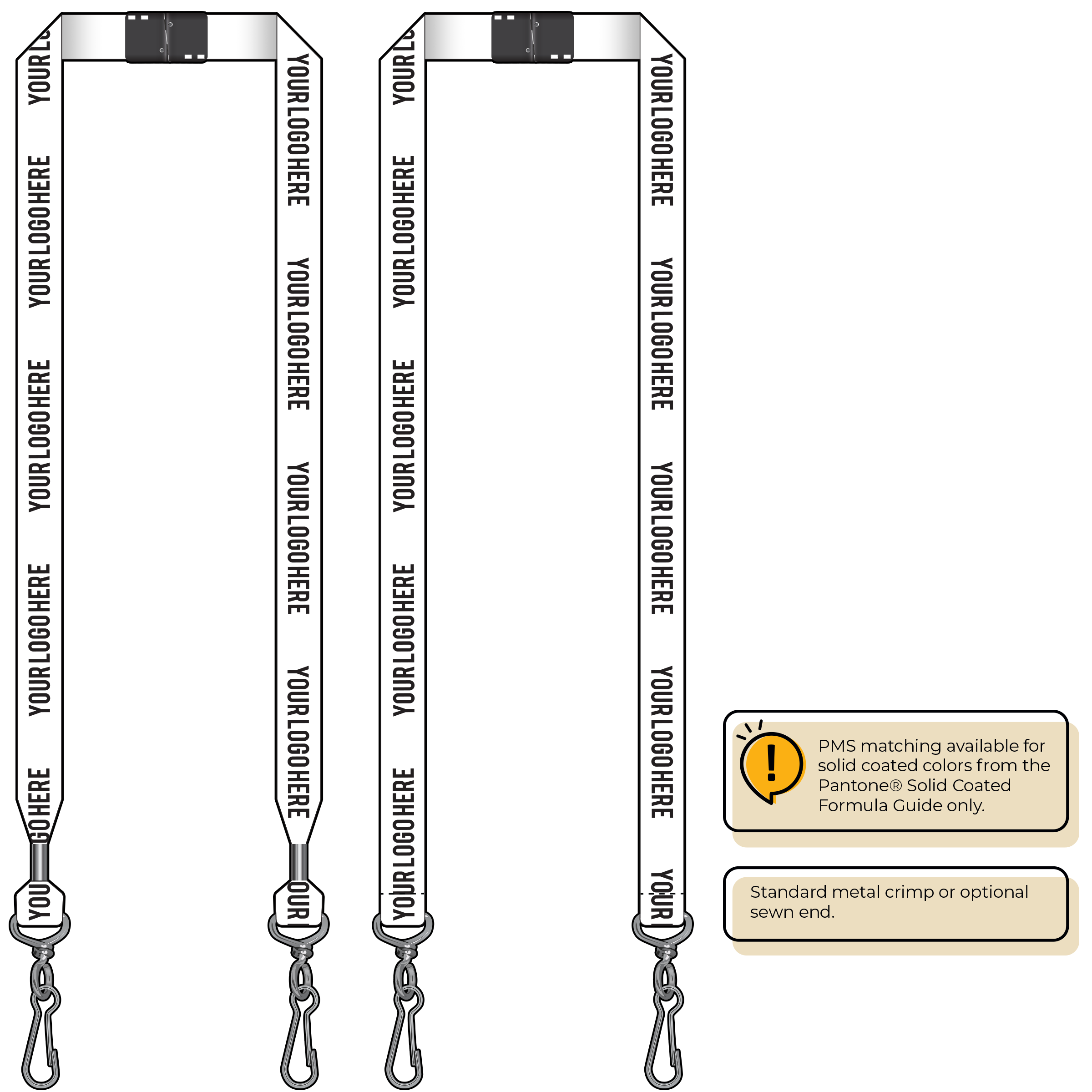 BH0013 | 3/4" MicroWeave Silkscreen Lanyards :: DOUBLE ENDED