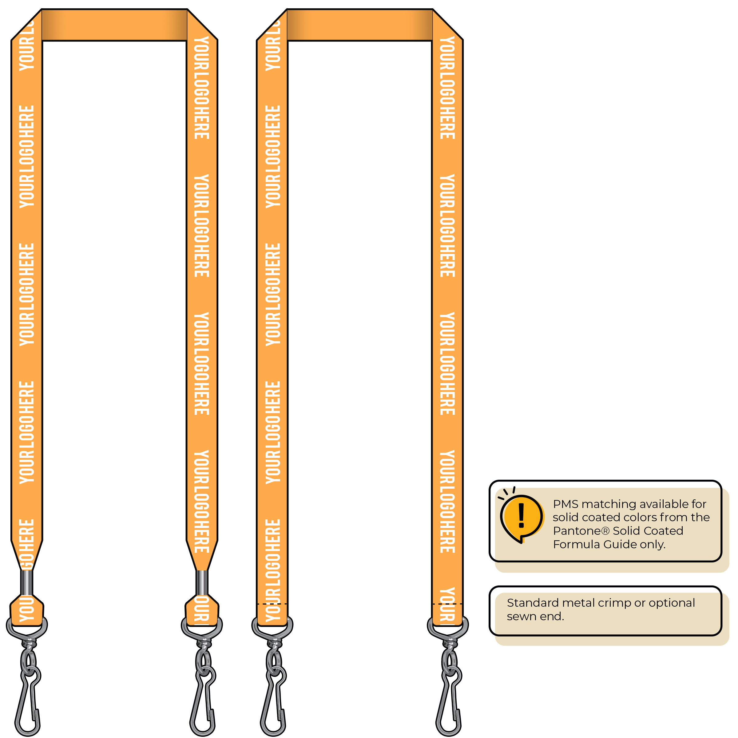 BHN013 | 3/4" Neon MicroWeave Silkscreen Lanyards :: DOUBLE ENDED