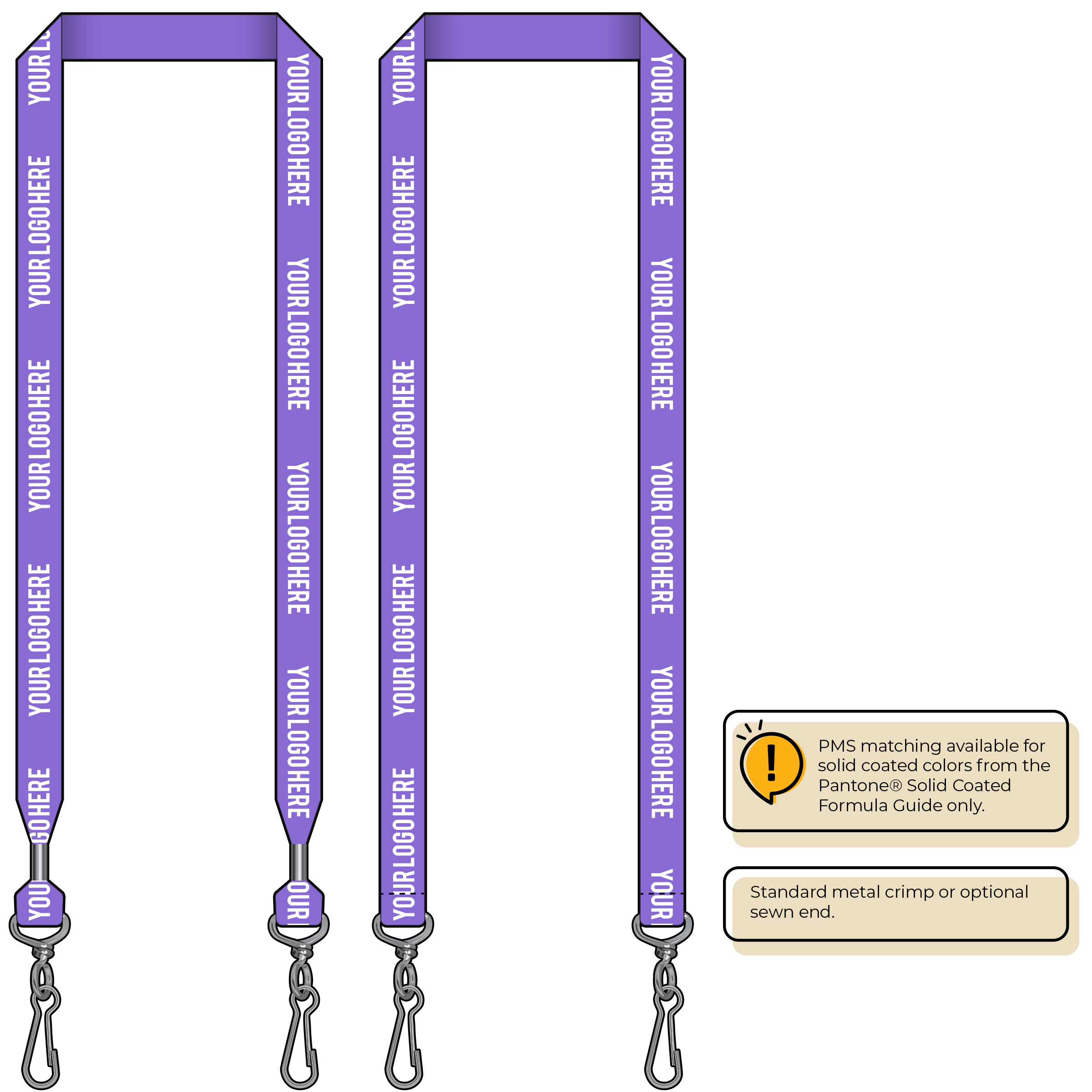 BHN013 | 3/4" Neon MicroWeave Silkscreen Lanyards :: DOUBLE ENDED