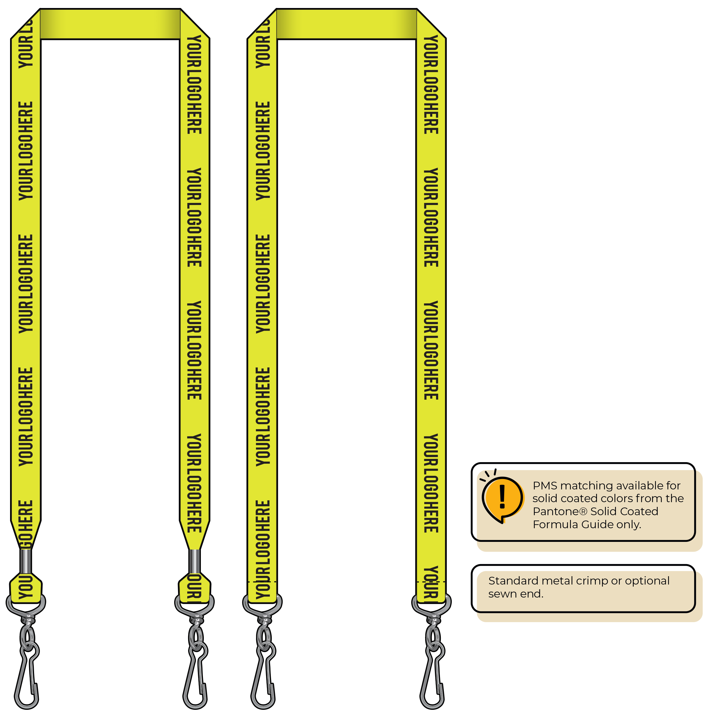 BHN013 | 3/4" Neon MicroWeave Silkscreen Lanyards :: DOUBLE ENDED