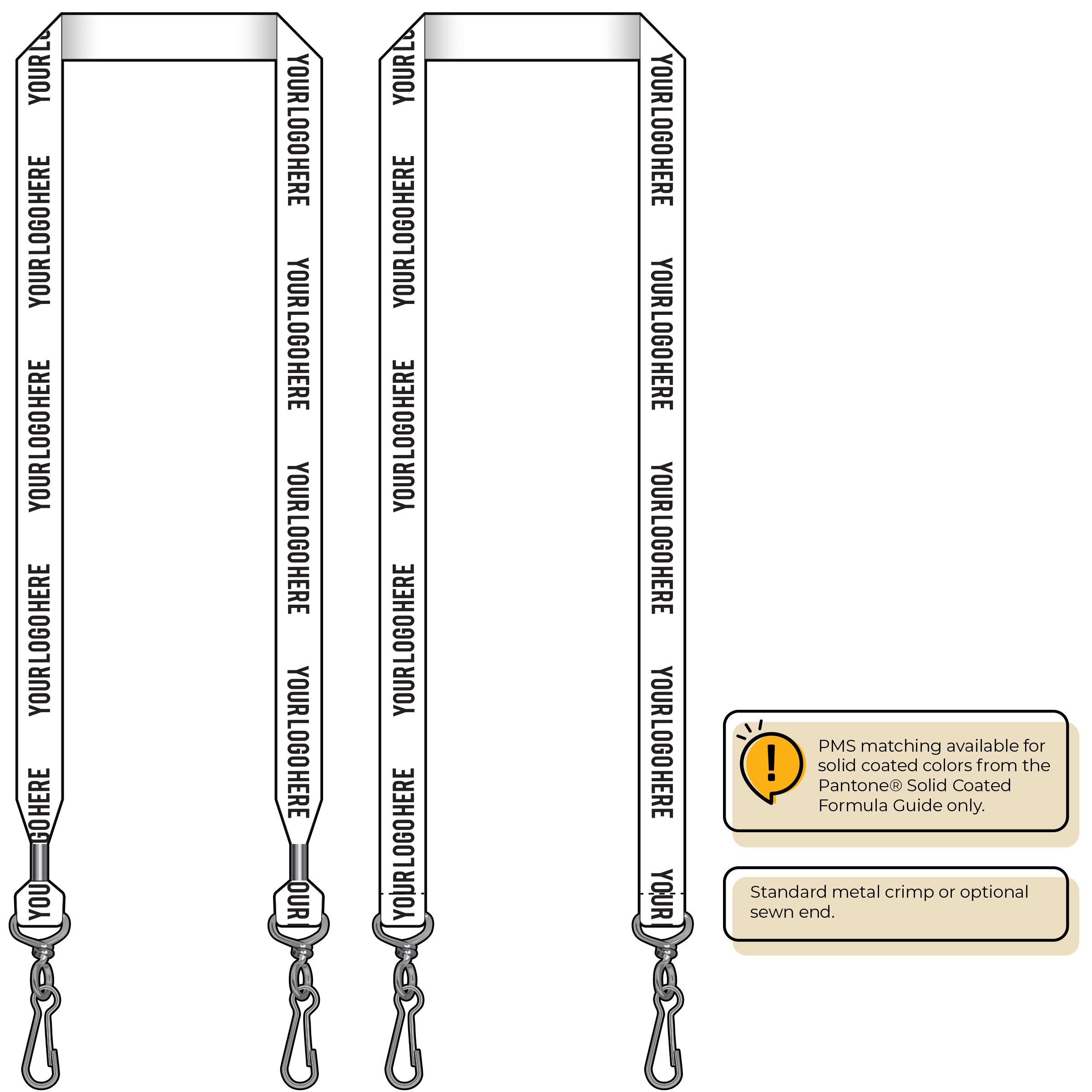 BH0013 | 3/4" MicroWeave Silkscreen Lanyards :: DOUBLE ENDED