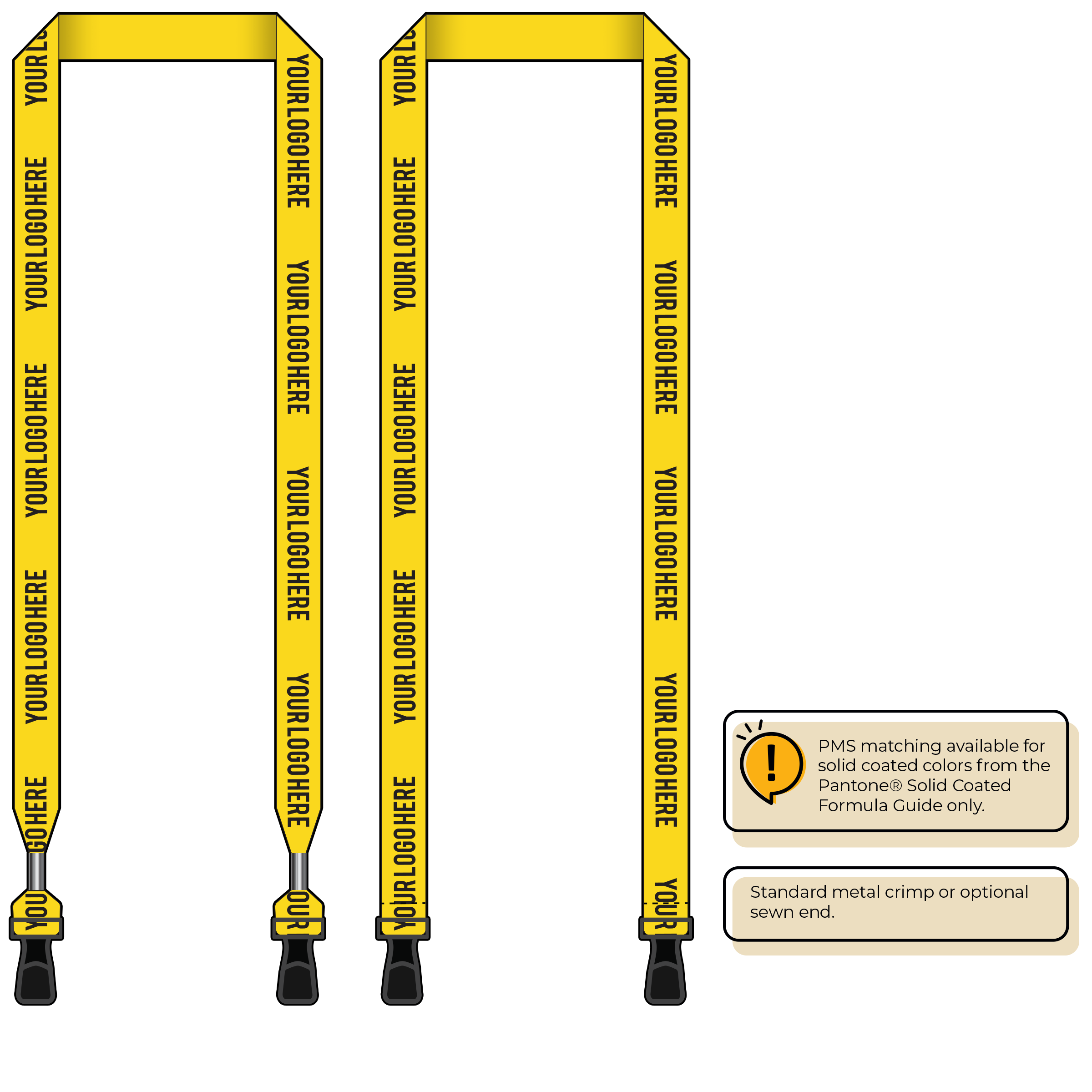 BH0013 | 3/4" MicroWeave Silkscreen Lanyards :: DOUBLE ENDED