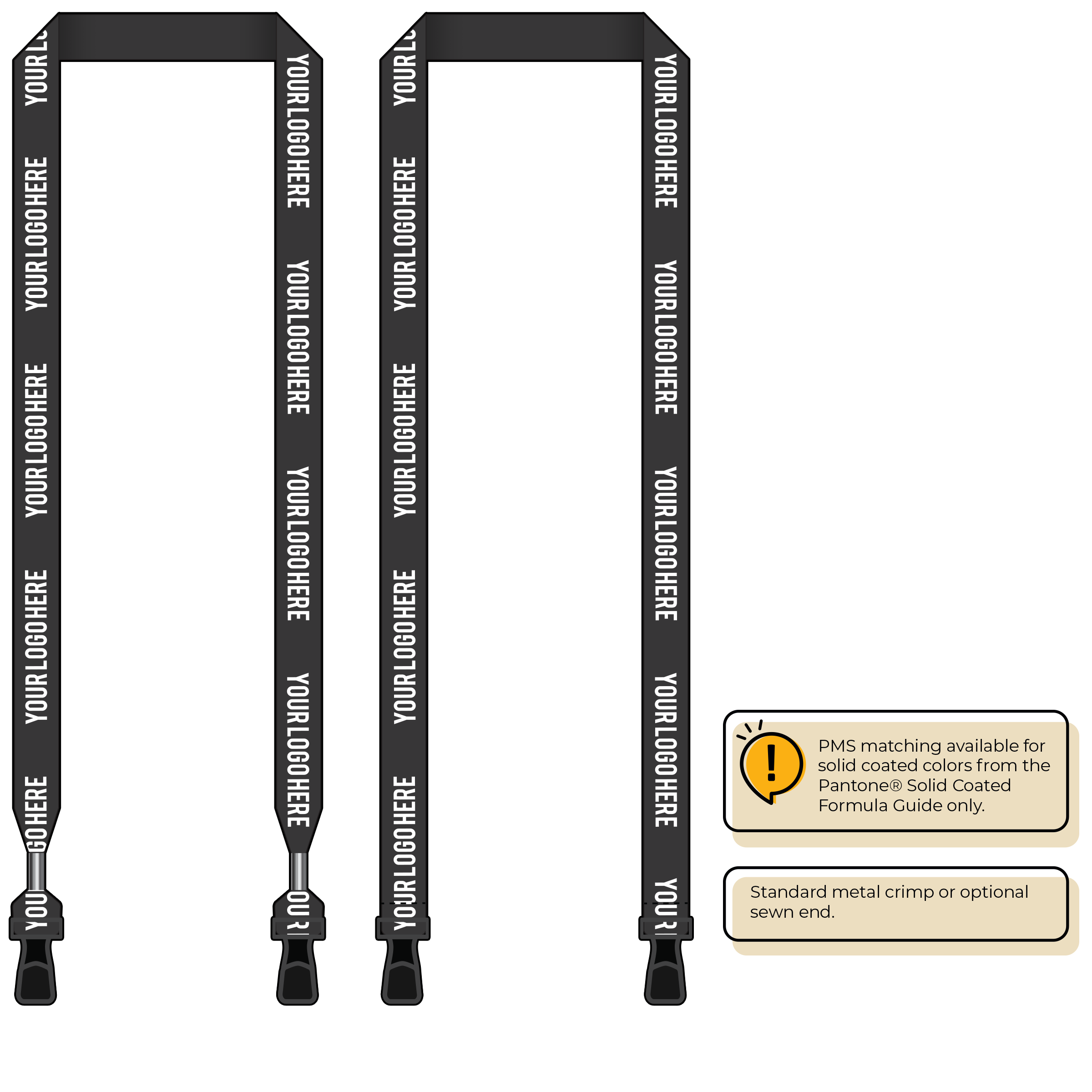 BH0013 | 3/4" MicroWeave Silkscreen Lanyards :: DOUBLE ENDED