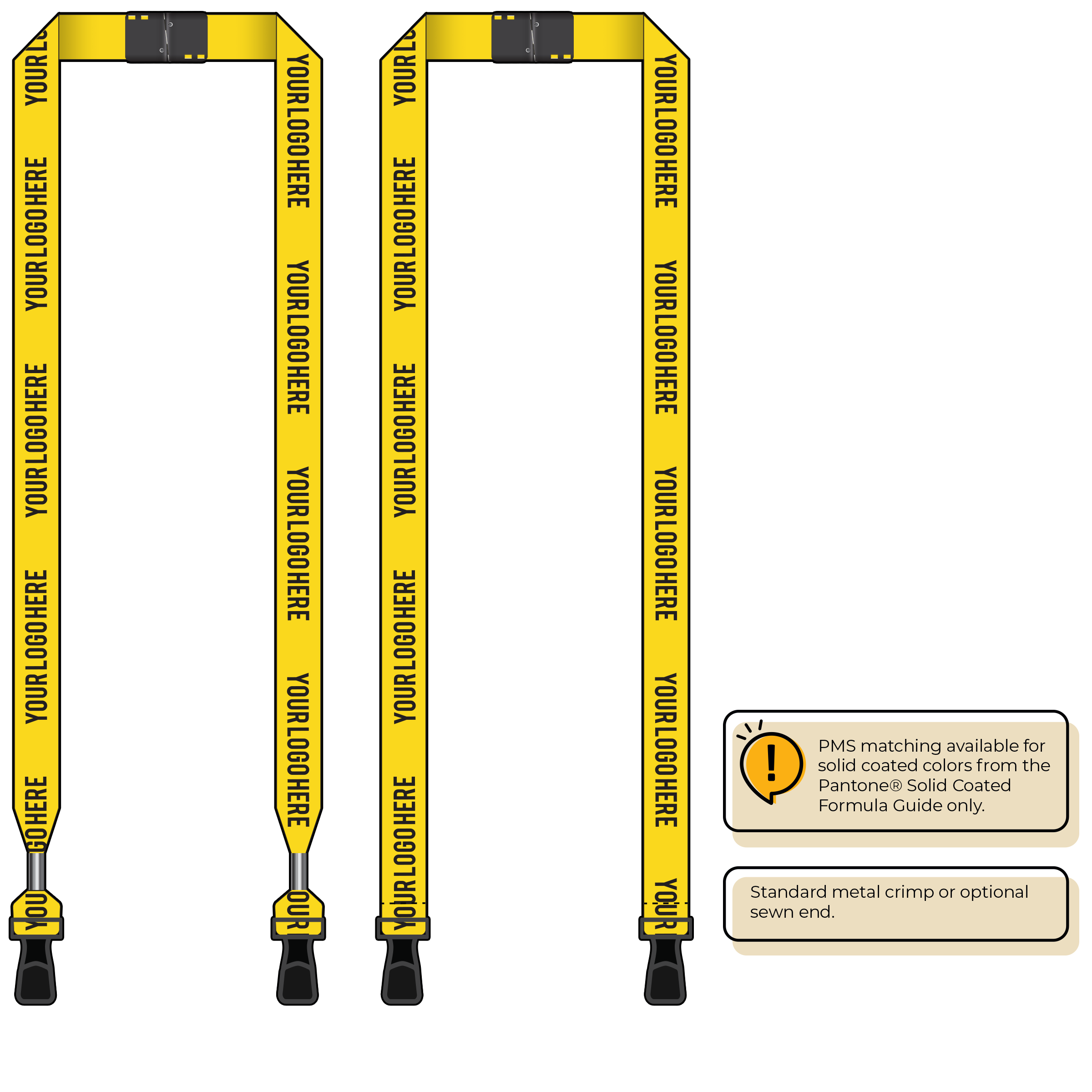 BH0013 | 3/4" MicroWeave Silkscreen Lanyards :: DOUBLE ENDED