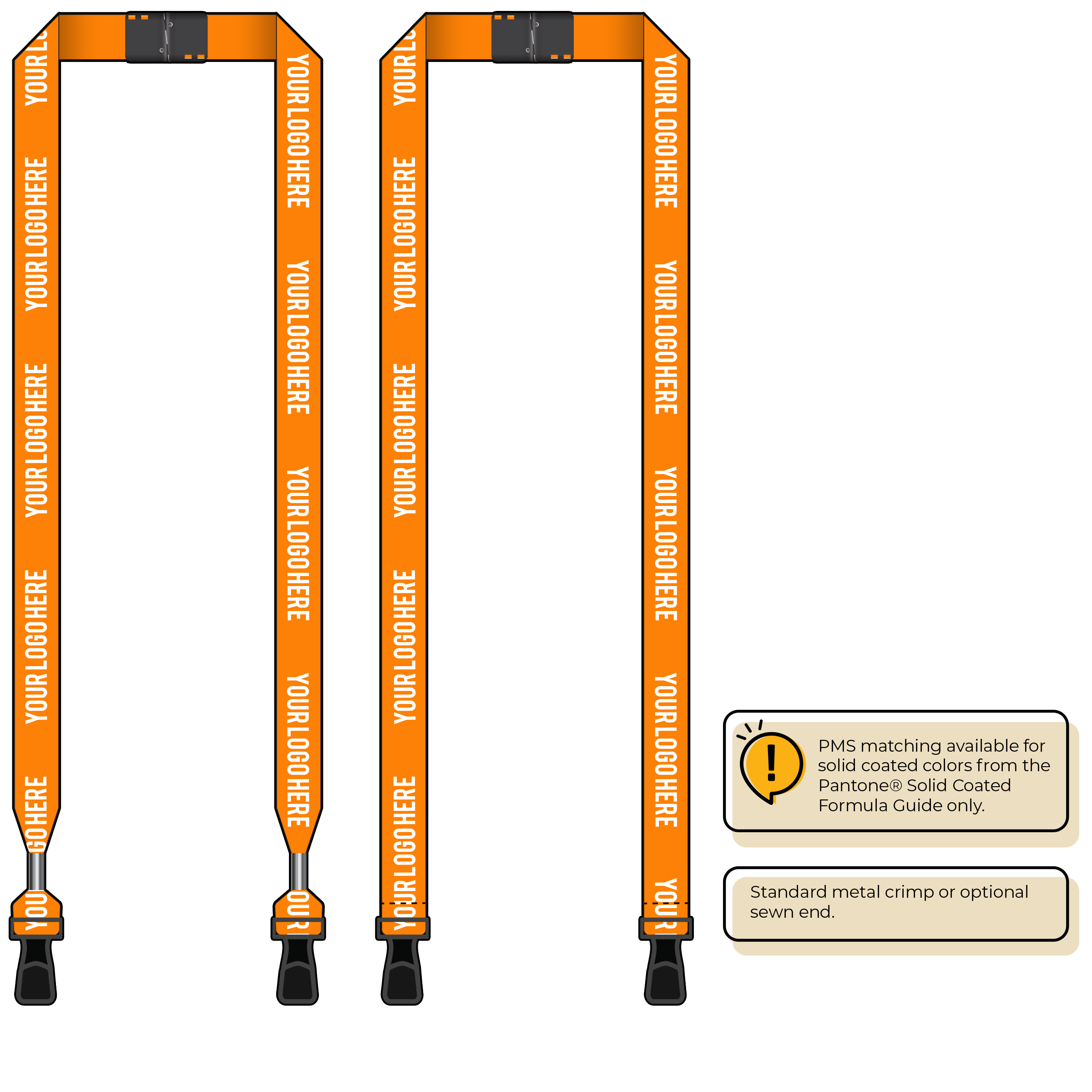 BH0013 | 3/4" MicroWeave Silkscreen Lanyards :: DOUBLE ENDED