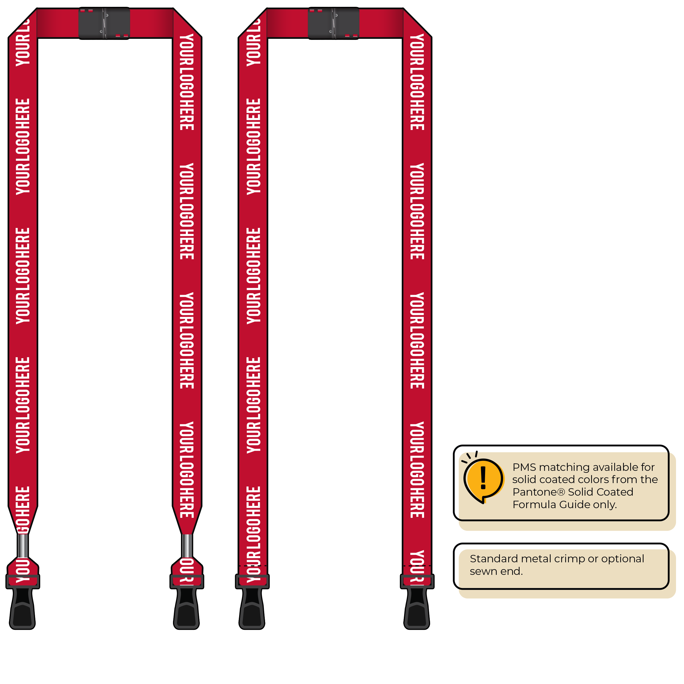 BH0013 | 3/4" MicroWeave Silkscreen Lanyards :: DOUBLE ENDED