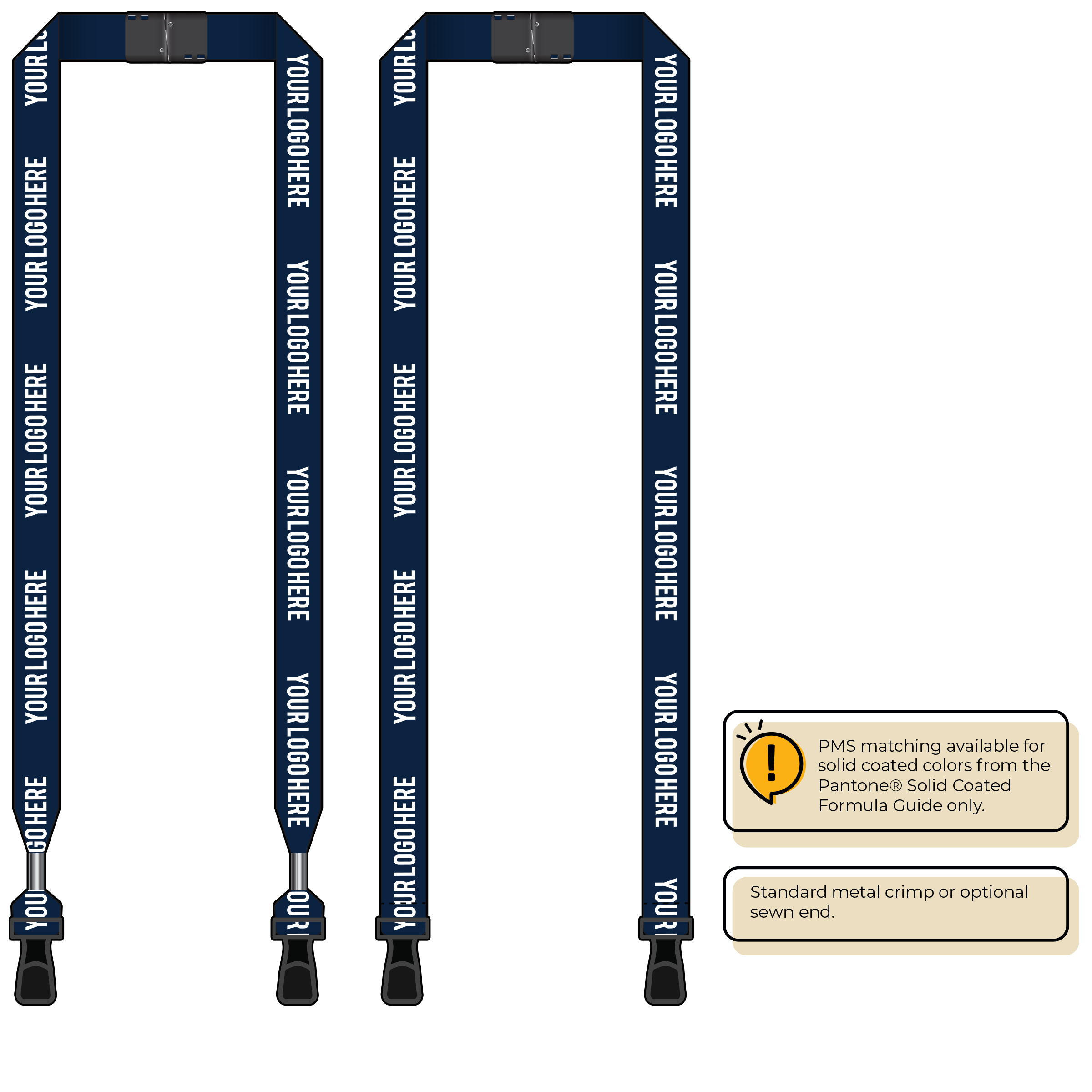BH0013 | 3/4" MicroWeave Silkscreen Lanyards :: DOUBLE ENDED