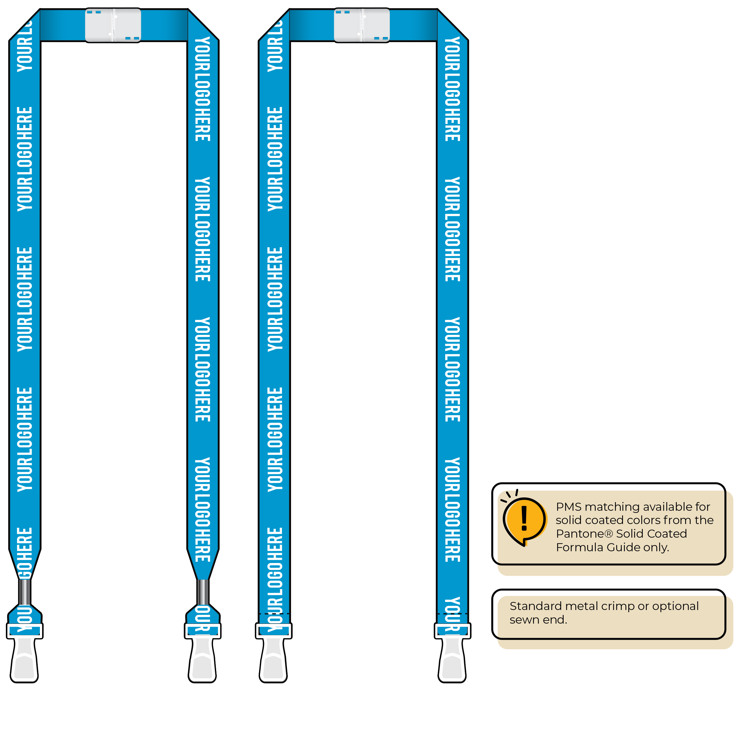 BHN013 | 3/4" Neon MicroWeave Silkscreen Lanyards :: DOUBLE ENDED