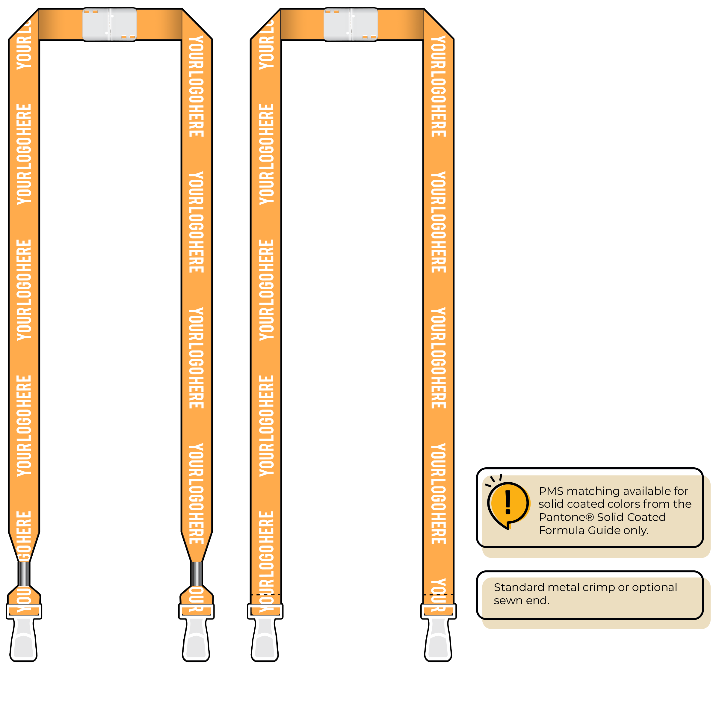 BHN013 | 3/4" Neon MicroWeave Silkscreen Lanyards :: DOUBLE ENDED