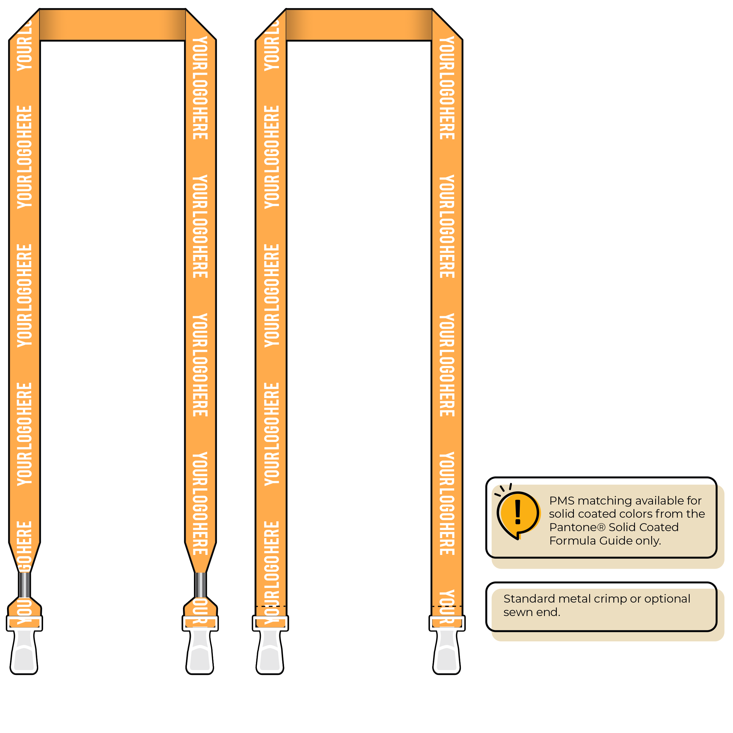 BHN013 | 3/4" Neon MicroWeave Silkscreen Lanyards :: DOUBLE ENDED