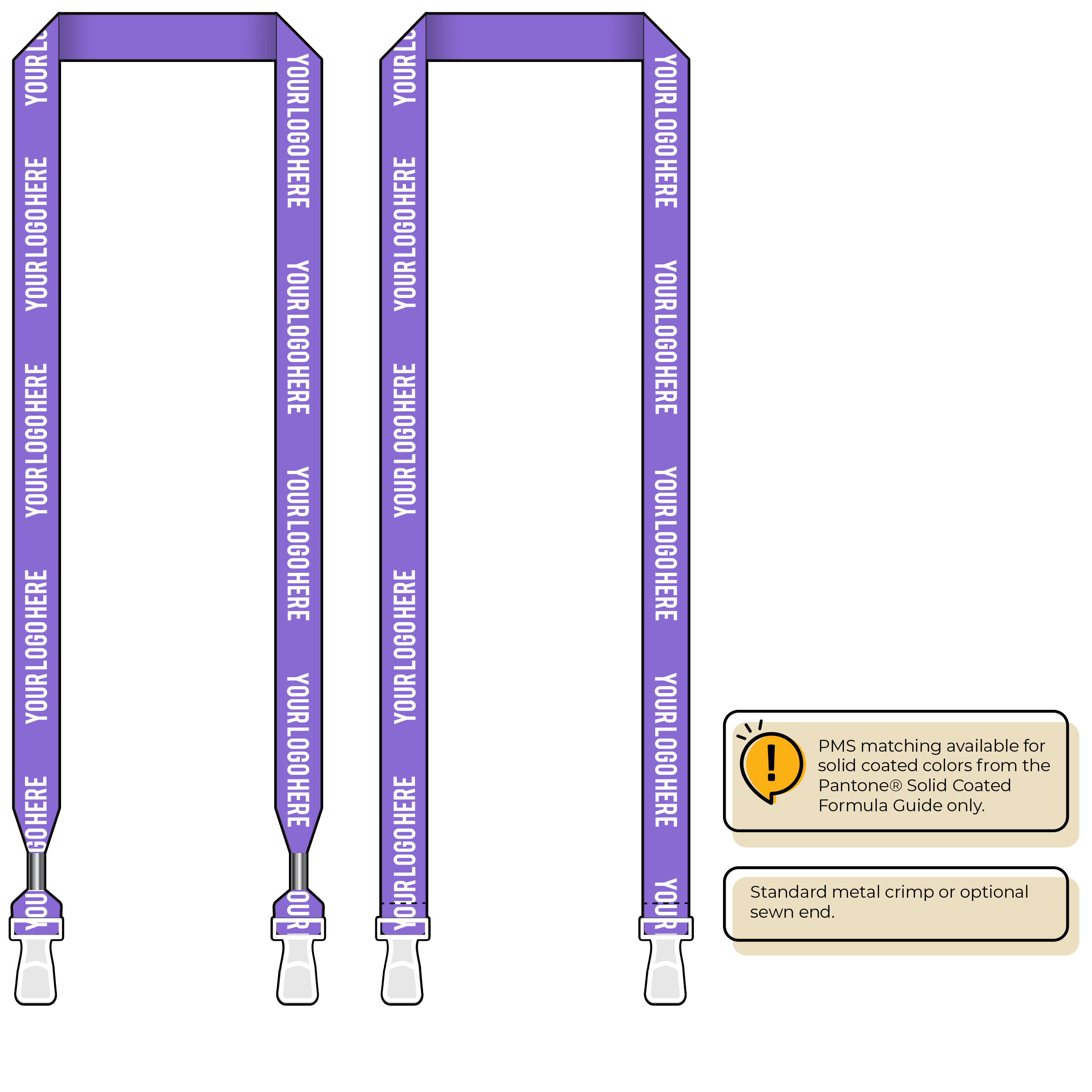 BHN013 | 3/4" Neon MicroWeave Silkscreen Lanyards :: DOUBLE ENDED