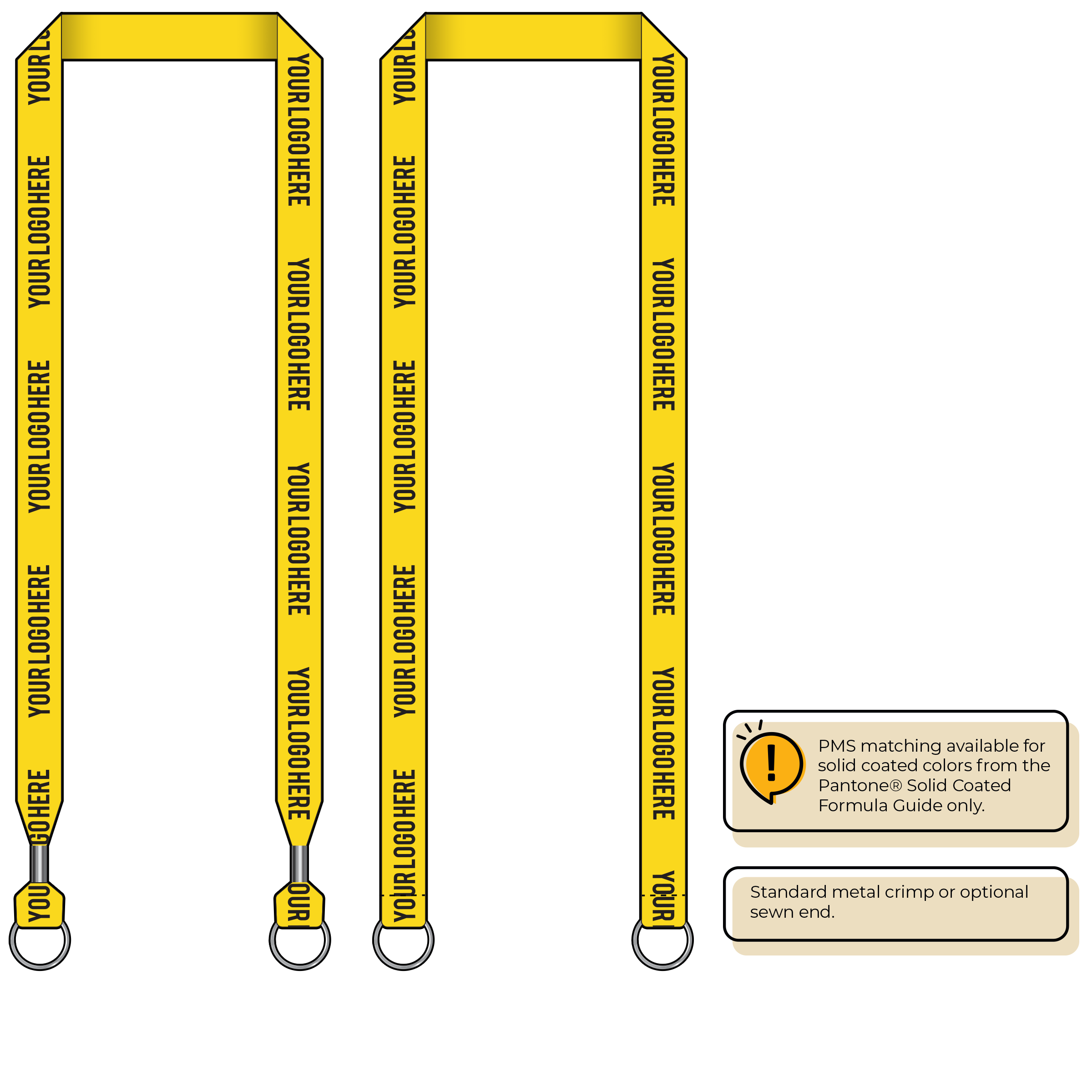 BH0013 | 3/4" MicroWeave Silkscreen Lanyards :: DOUBLE ENDED