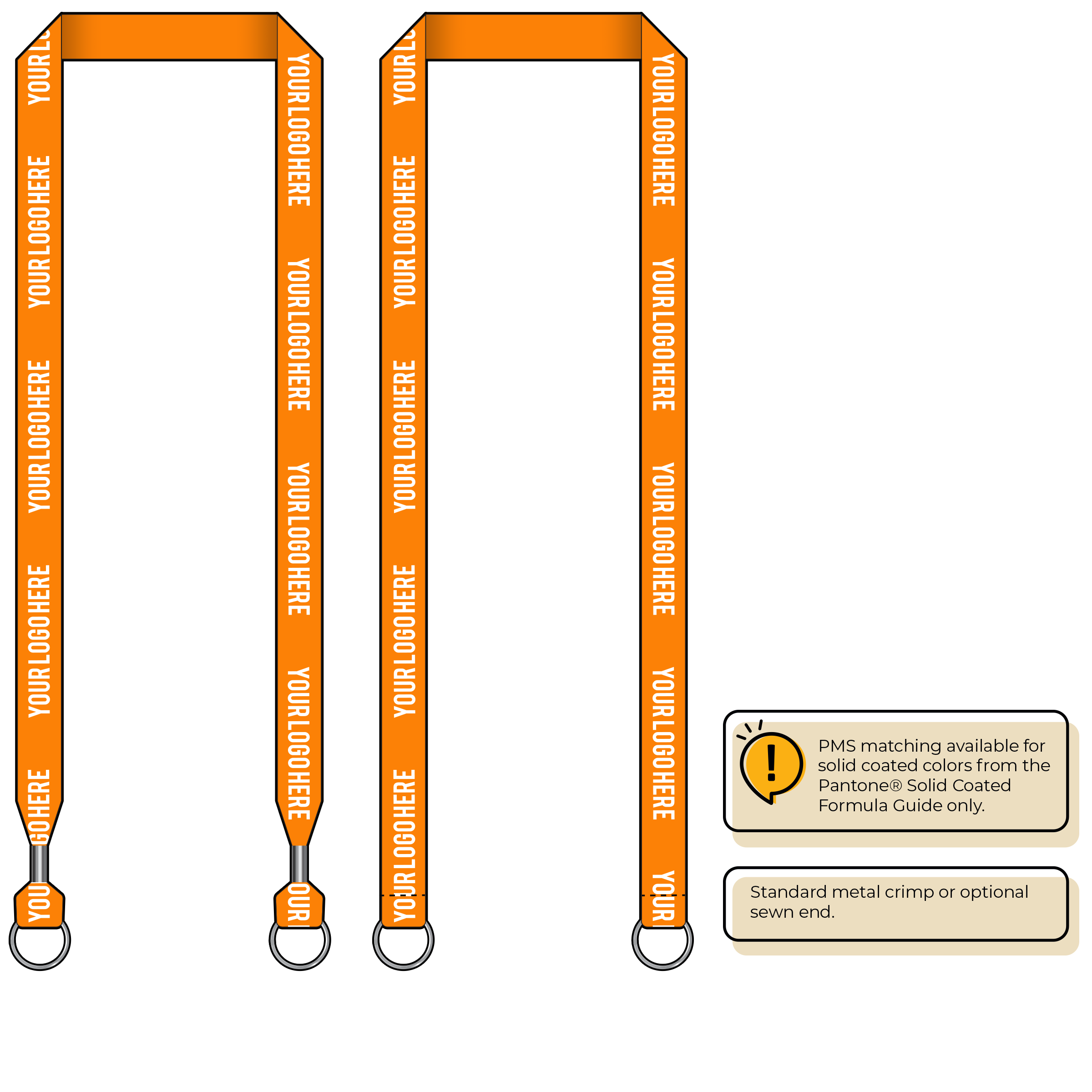 BH0013 | 3/4" MicroWeave Silkscreen Lanyards :: DOUBLE ENDED