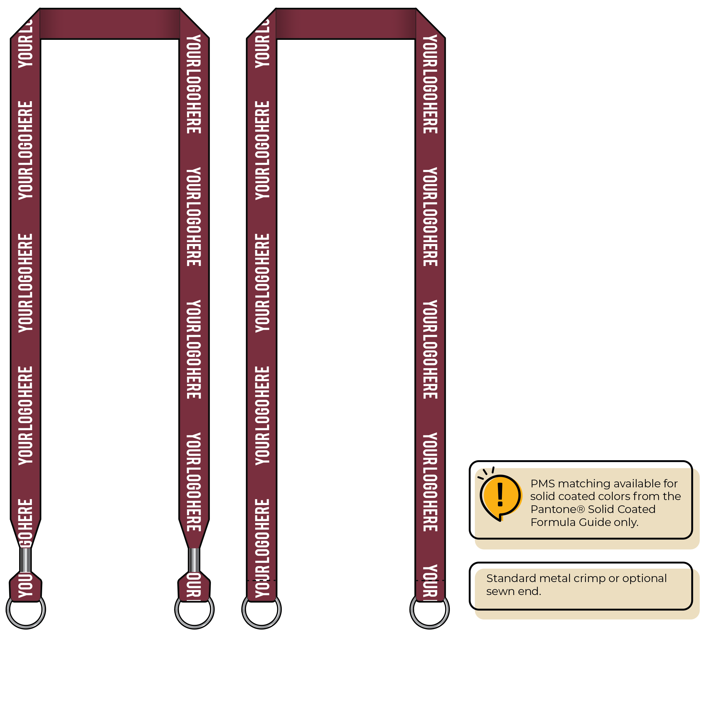 BH0013 | 3/4" MicroWeave Silkscreen Lanyards :: DOUBLE ENDED