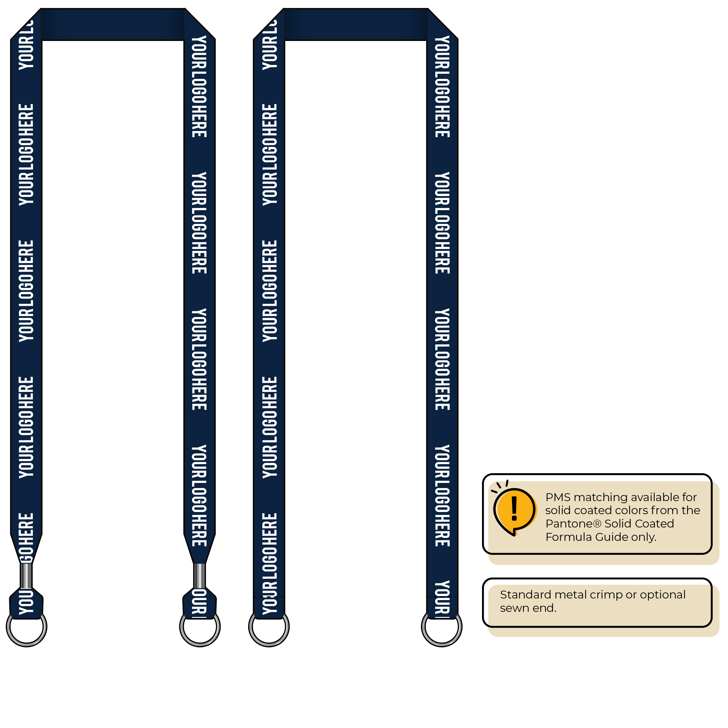 BH0013 | 3/4" MicroWeave Silkscreen Lanyards :: DOUBLE ENDED