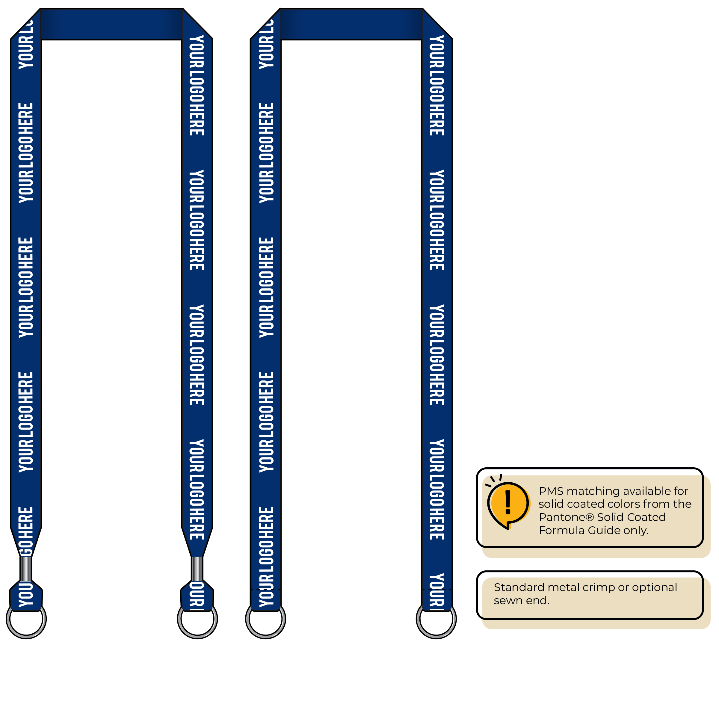 BH0013 | 3/4" MicroWeave Silkscreen Lanyards :: DOUBLE ENDED