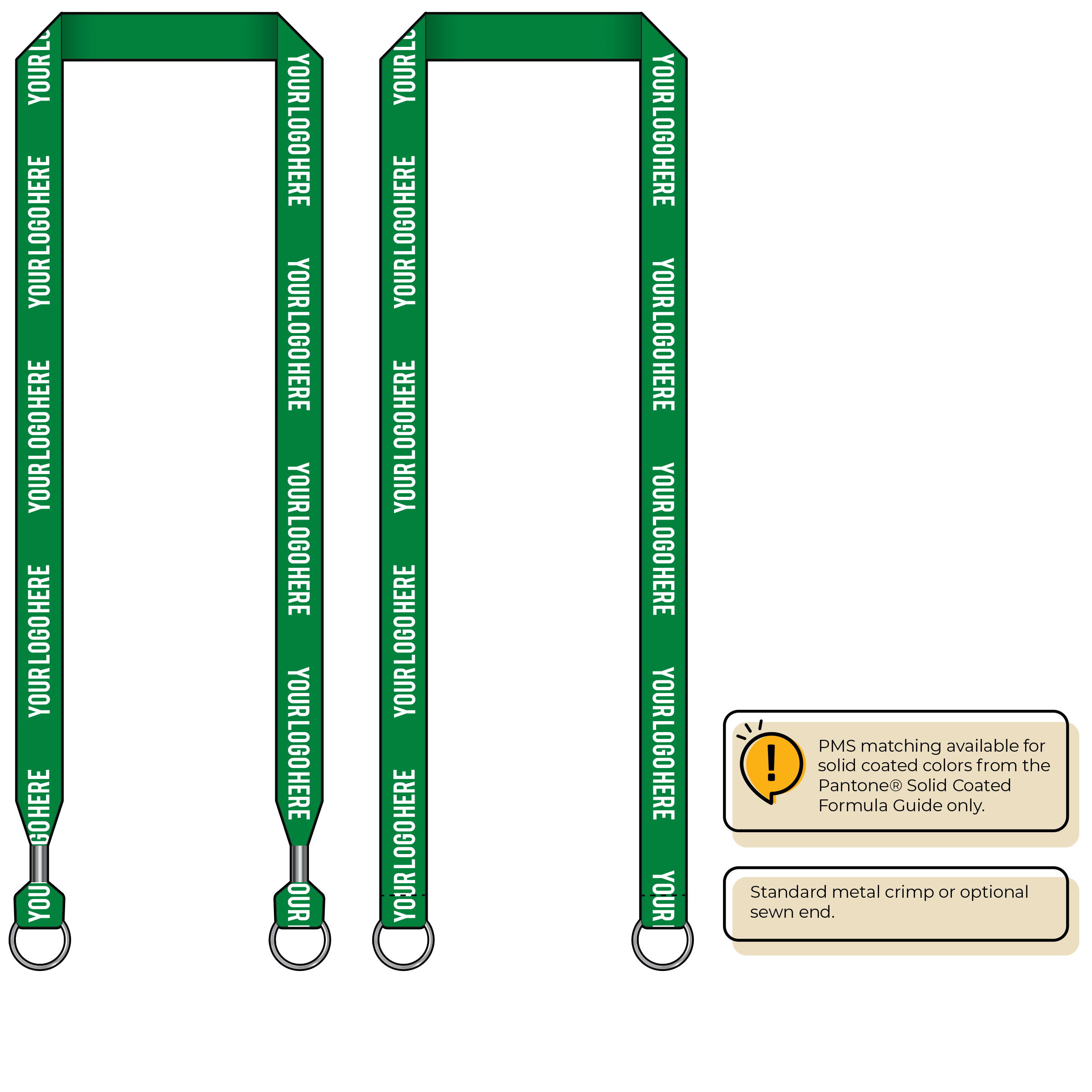 BH0013 | 3/4" MicroWeave Silkscreen Lanyards :: DOUBLE ENDED