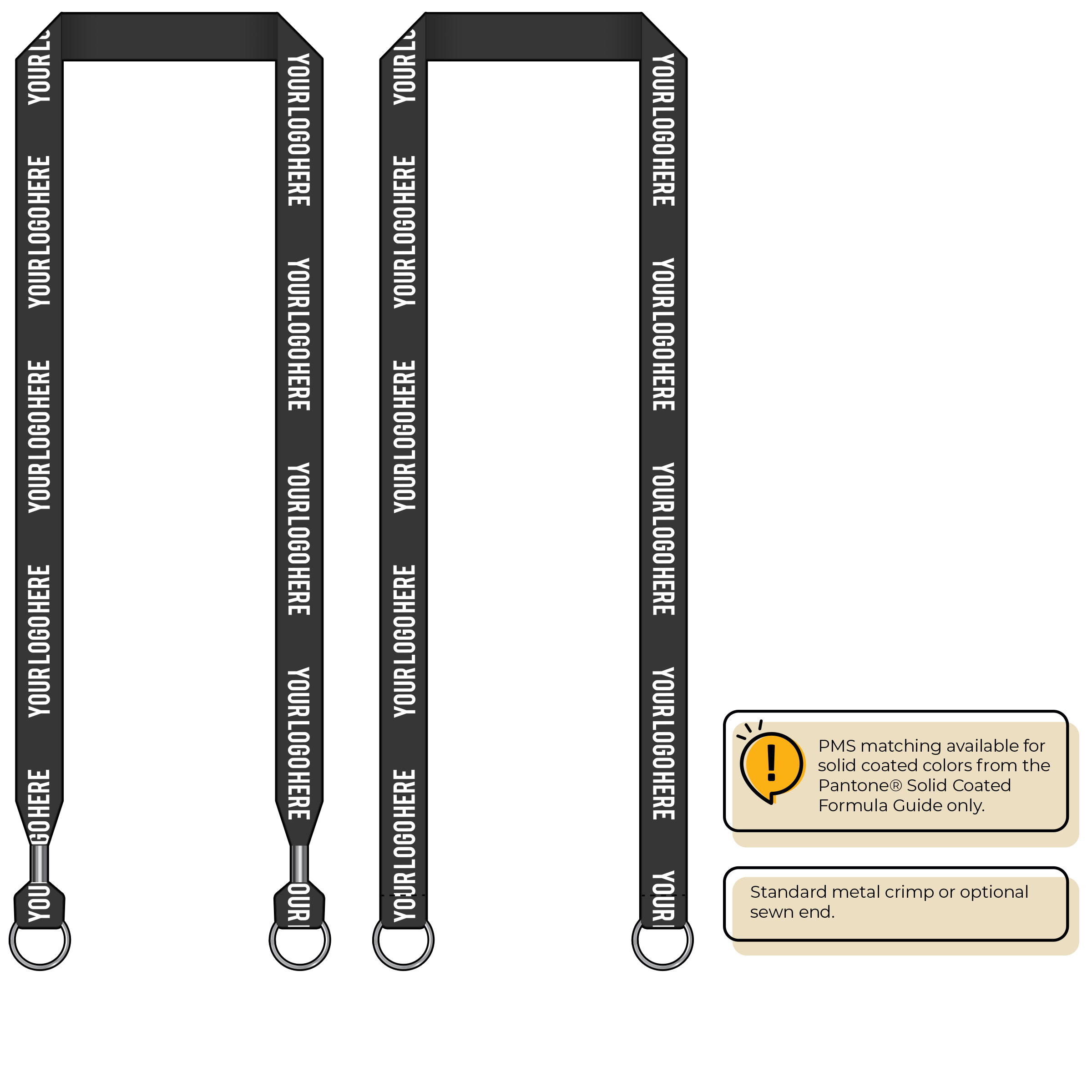 BH0013 | 3/4" MicroWeave Silkscreen Lanyards :: DOUBLE ENDED
