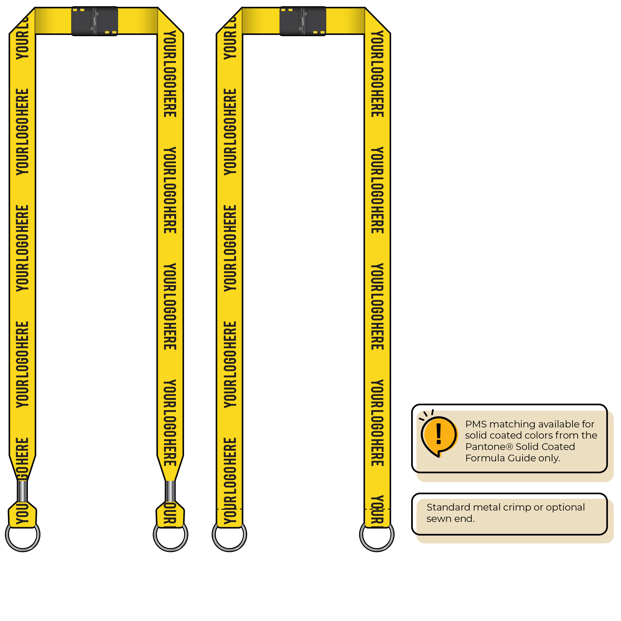 BH0013 | 3/4" MicroWeave Silkscreen Lanyards :: DOUBLE ENDED