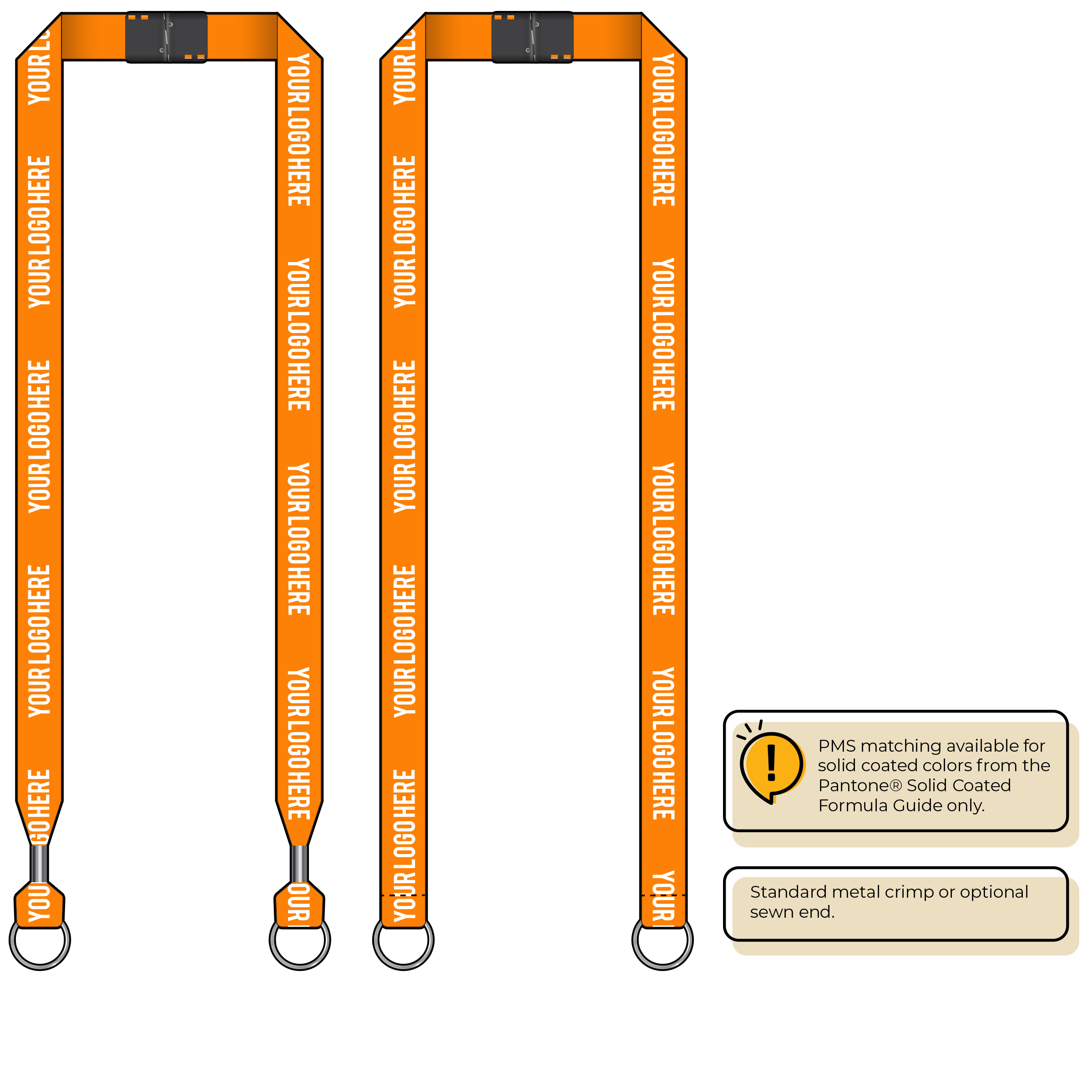 BH0013 | 3/4" MicroWeave Silkscreen Lanyards :: DOUBLE ENDED