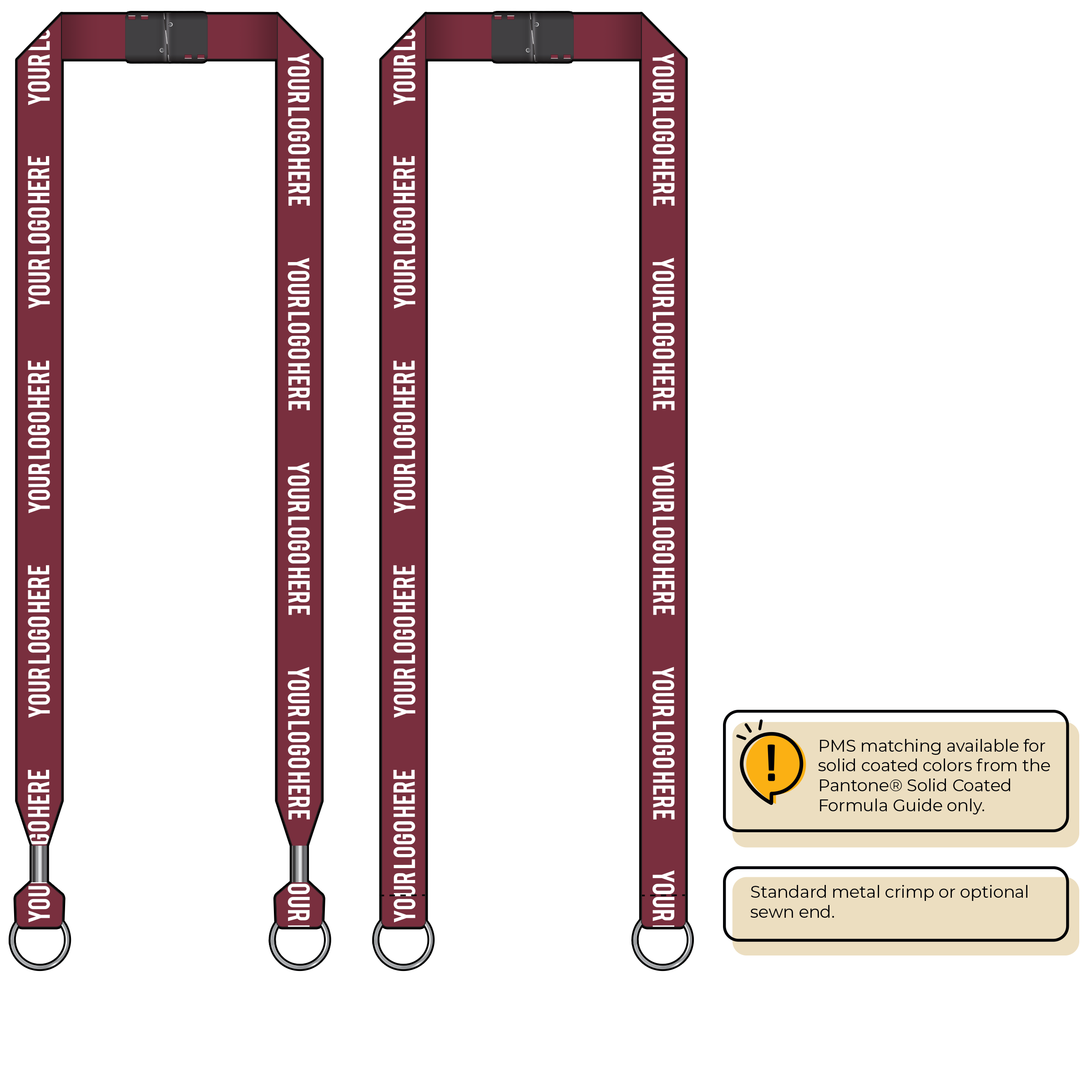 BH0013 | 3/4" MicroWeave Silkscreen Lanyards :: DOUBLE ENDED
