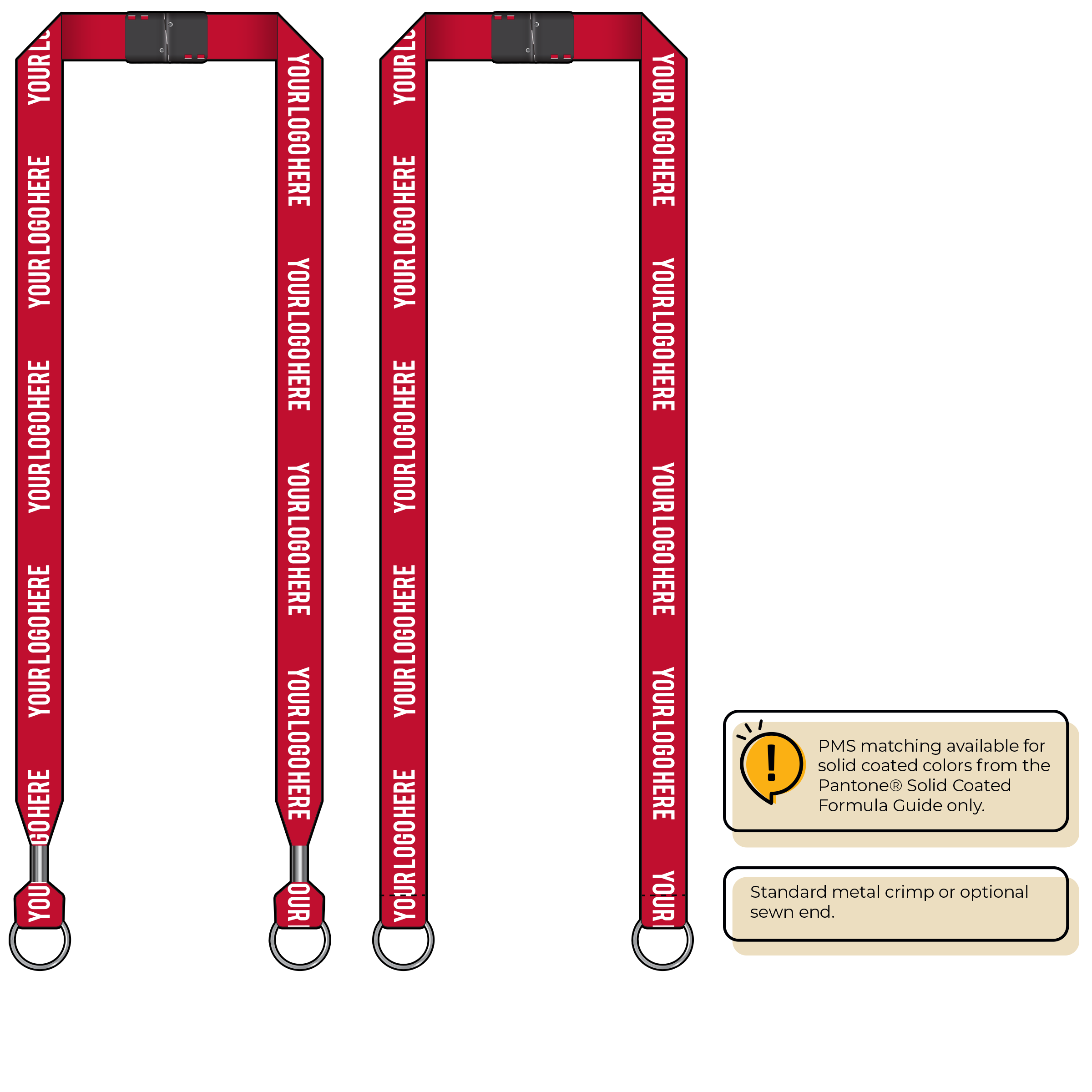 BH0013 | 3/4" MicroWeave Silkscreen Lanyards :: DOUBLE ENDED