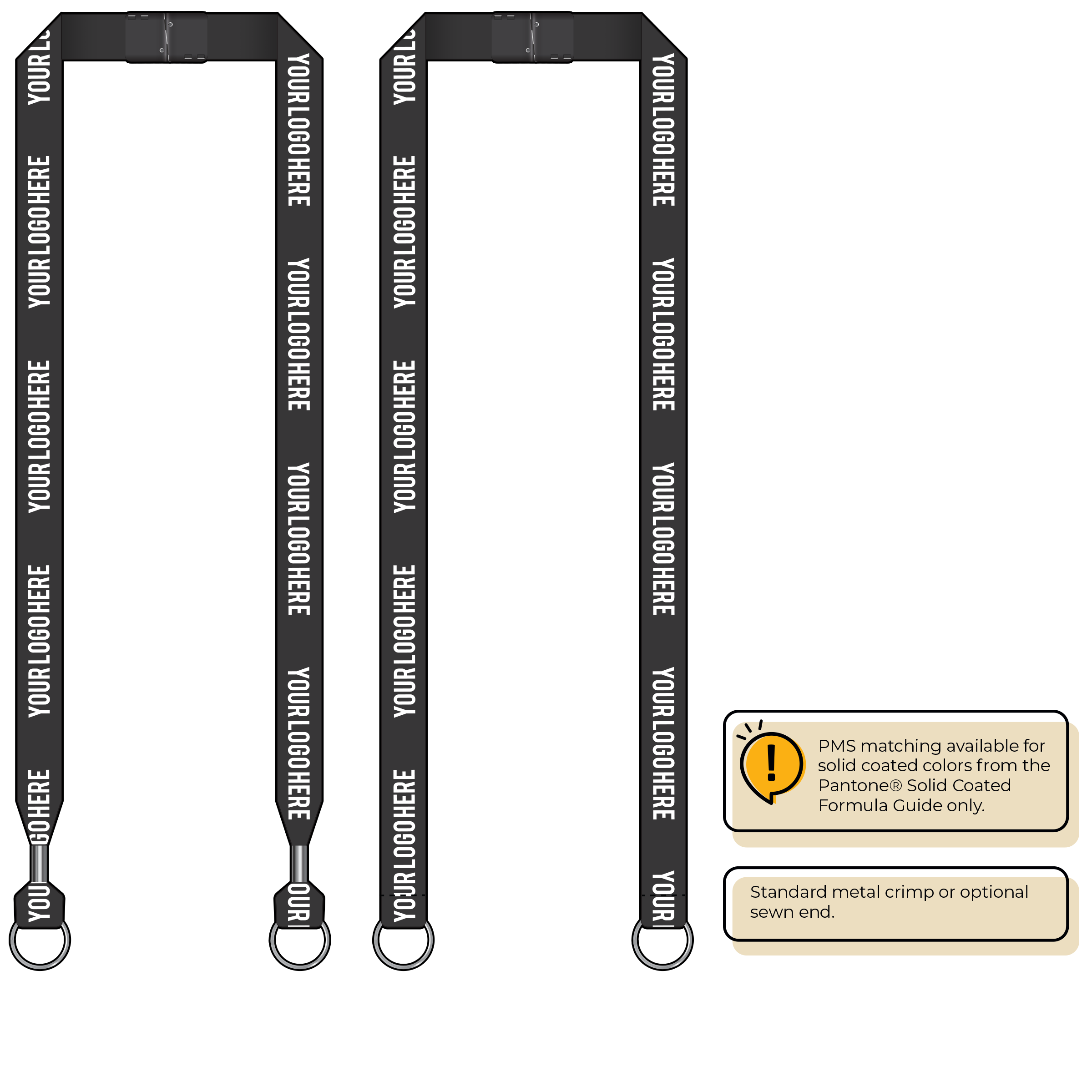 BH0013 | 3/4" MicroWeave Silkscreen Lanyards :: DOUBLE ENDED