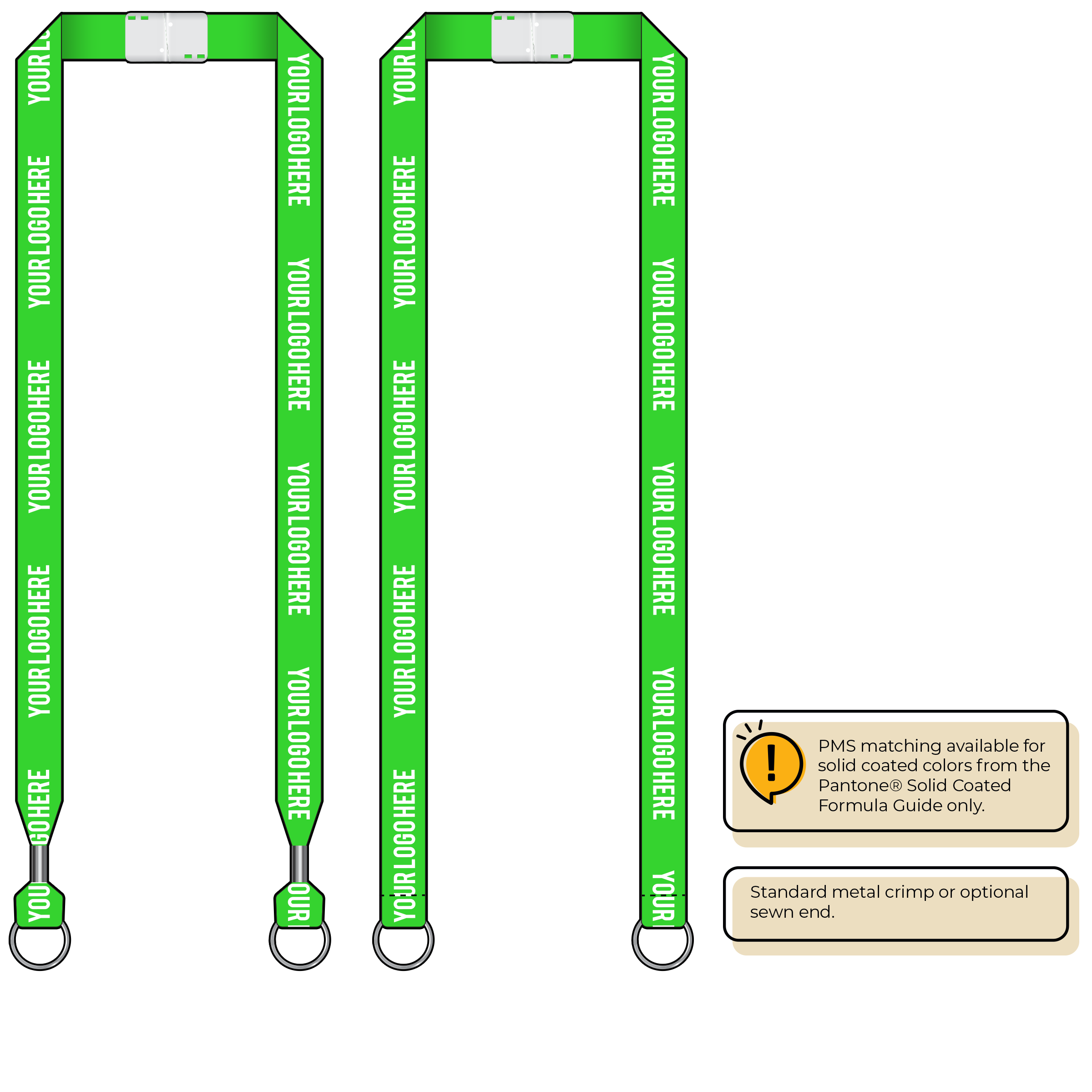 BHN013 | 3/4" Neon MicroWeave Silkscreen Lanyards :: DOUBLE ENDED