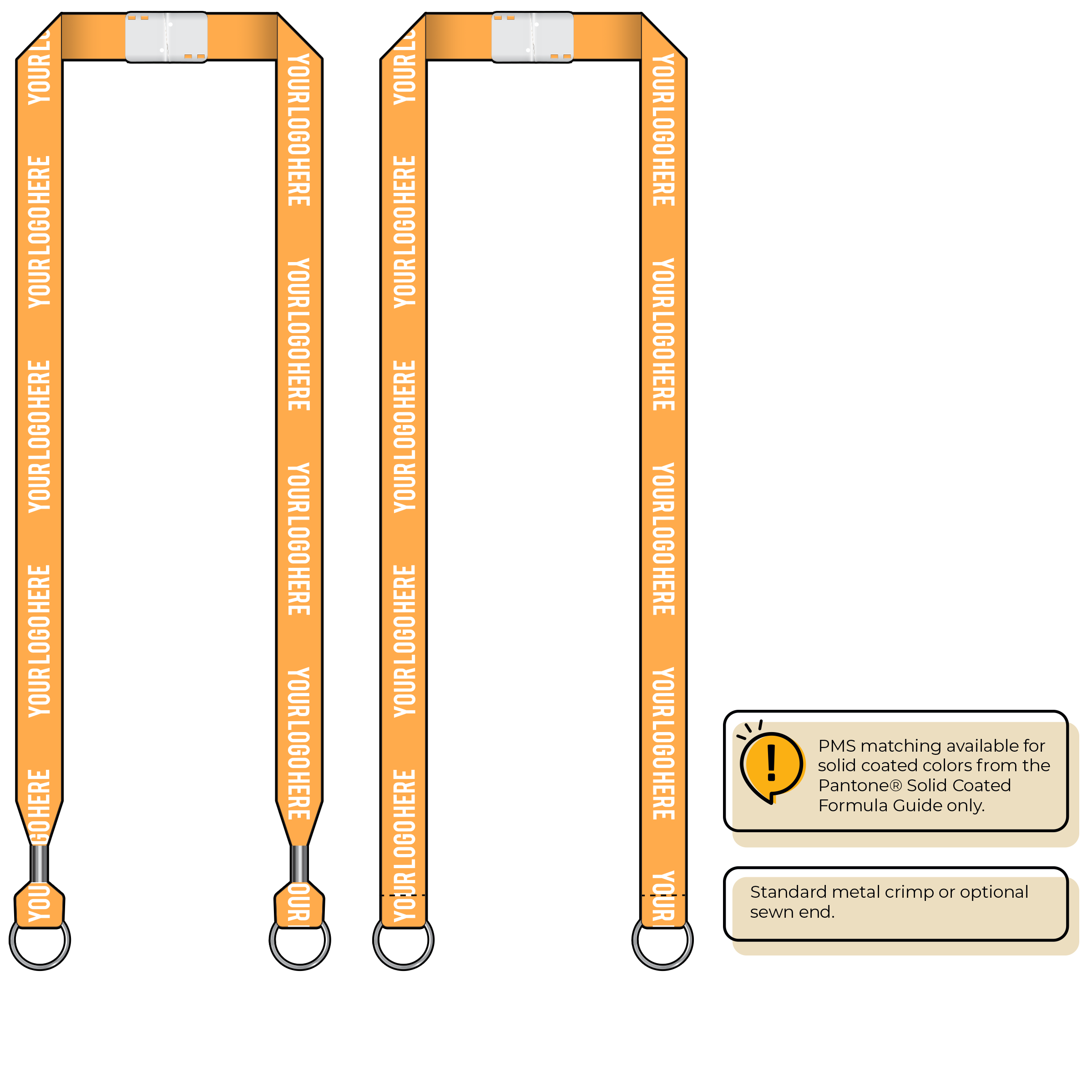 BHN013 | 3/4" Neon MicroWeave Silkscreen Lanyards :: DOUBLE ENDED