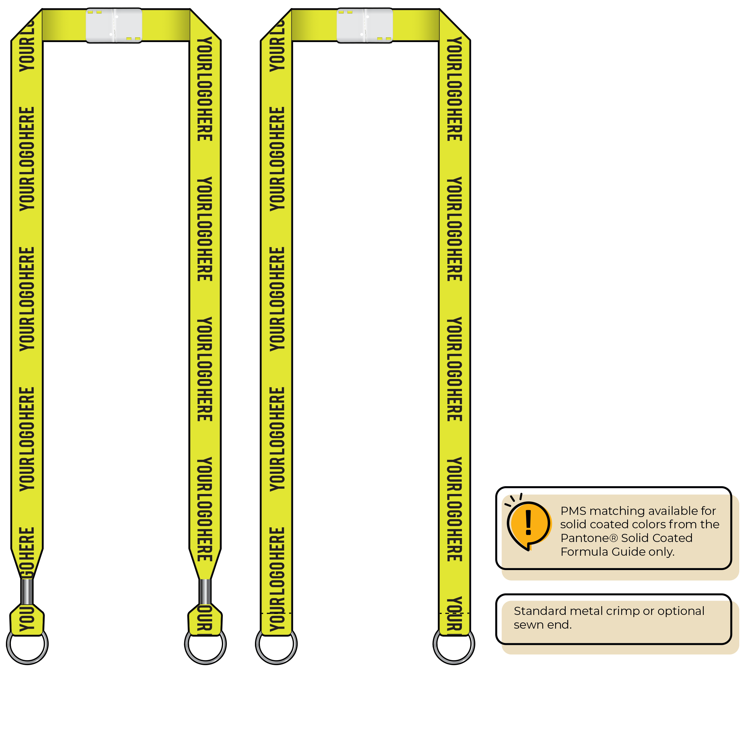 BHN013 | 3/4" Neon MicroWeave Silkscreen Lanyards :: DOUBLE ENDED