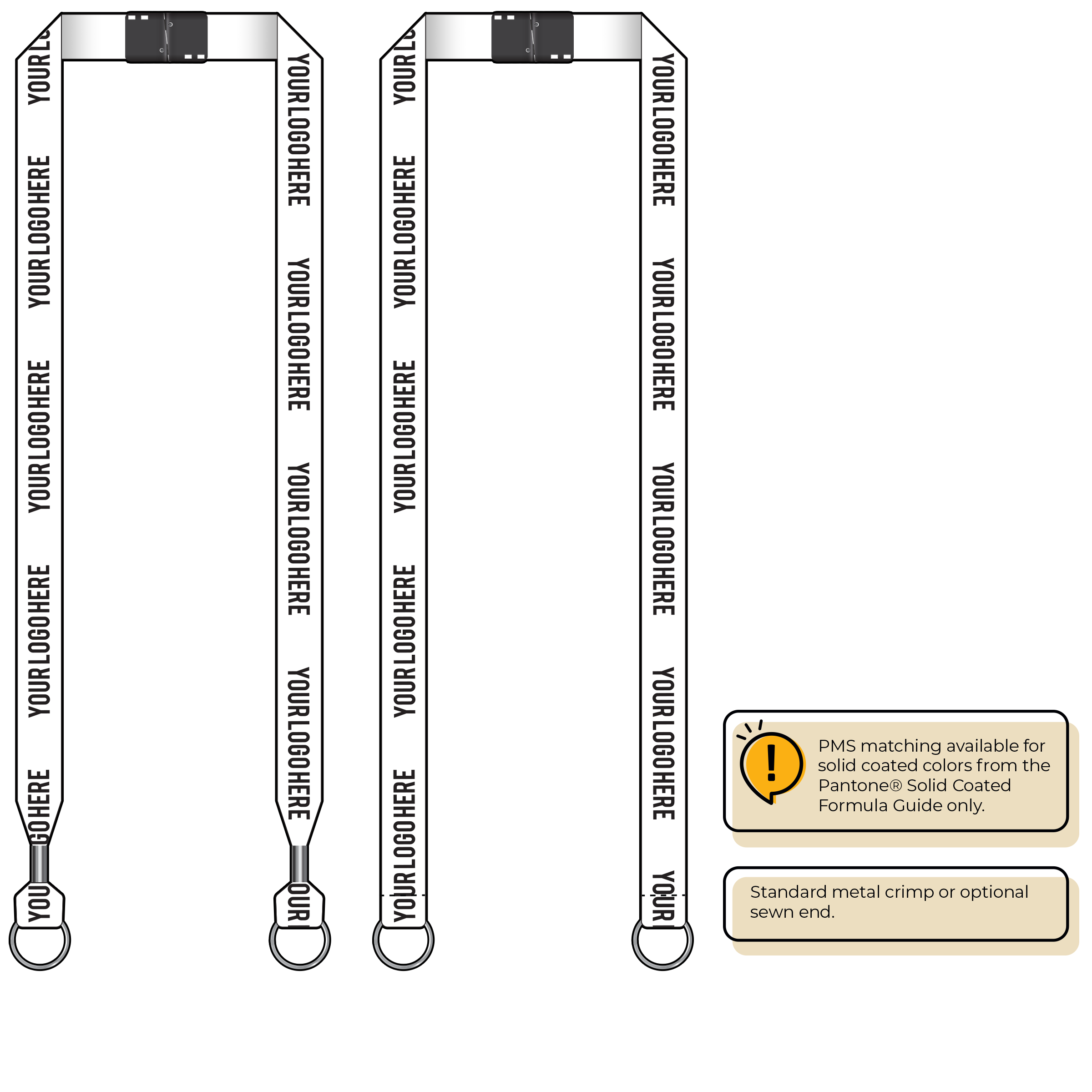 BH0013 | 3/4" MicroWeave Silkscreen Lanyards :: DOUBLE ENDED