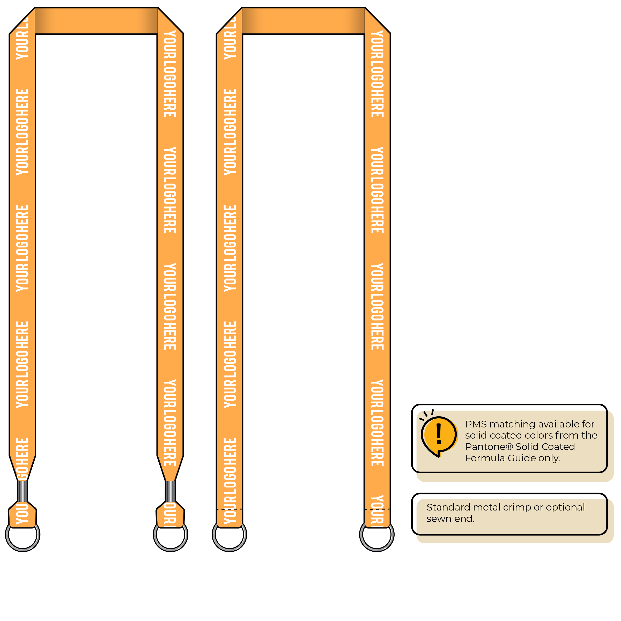 BHN013 | 3/4" Neon MicroWeave Silkscreen Lanyards :: DOUBLE ENDED