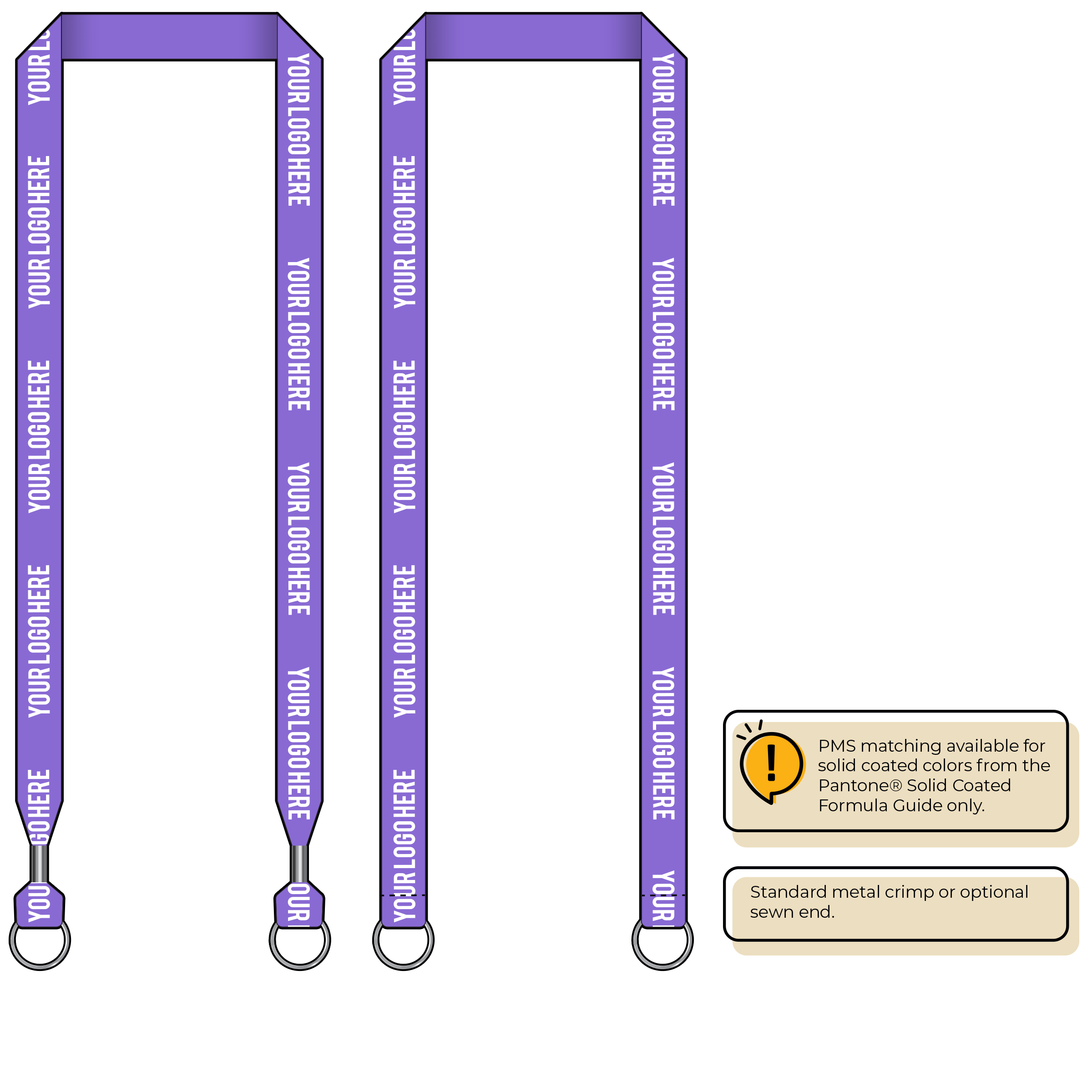 BHN013 | 3/4" Neon MicroWeave Silkscreen Lanyards :: DOUBLE ENDED