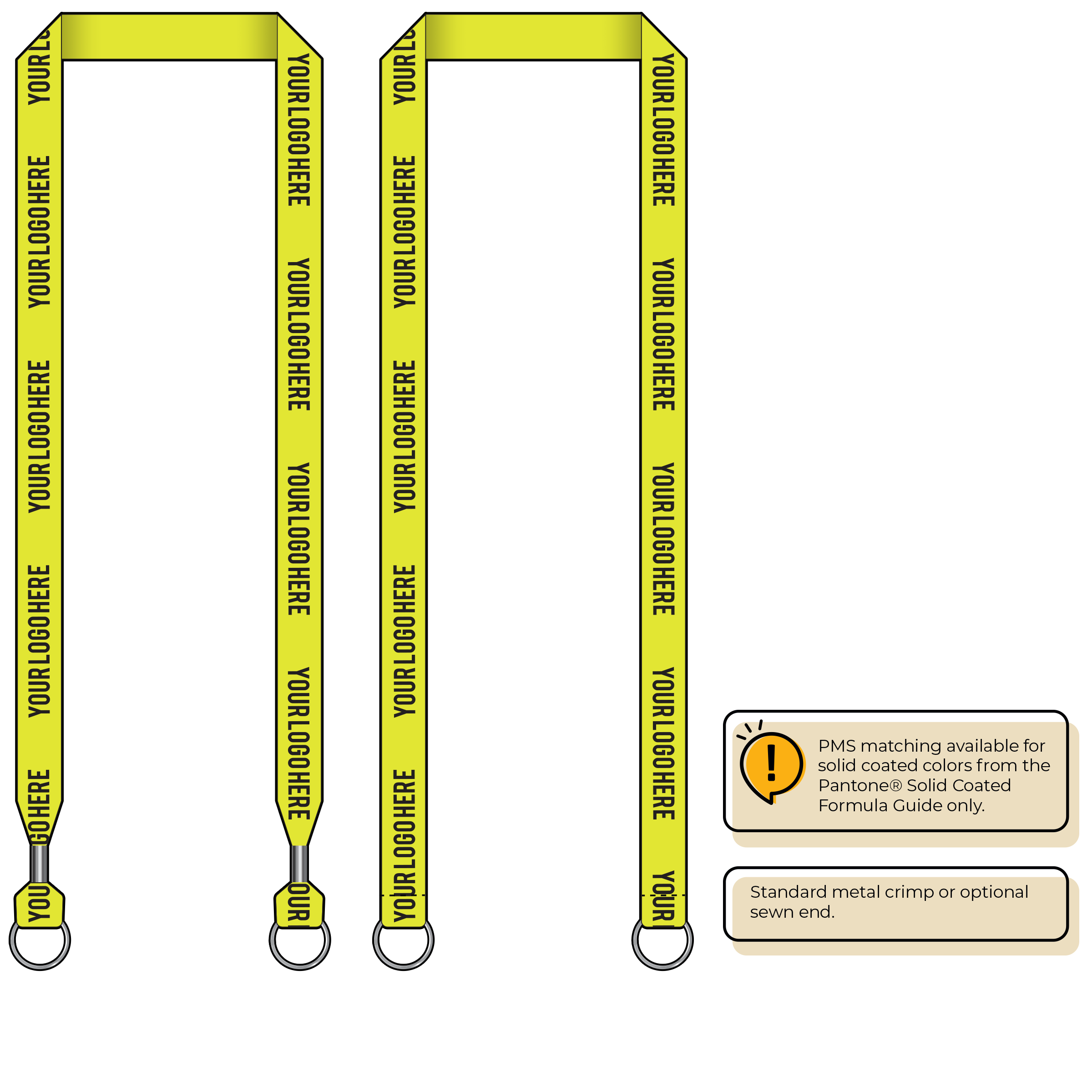 BHN013 | 3/4" Neon MicroWeave Silkscreen Lanyards :: DOUBLE ENDED