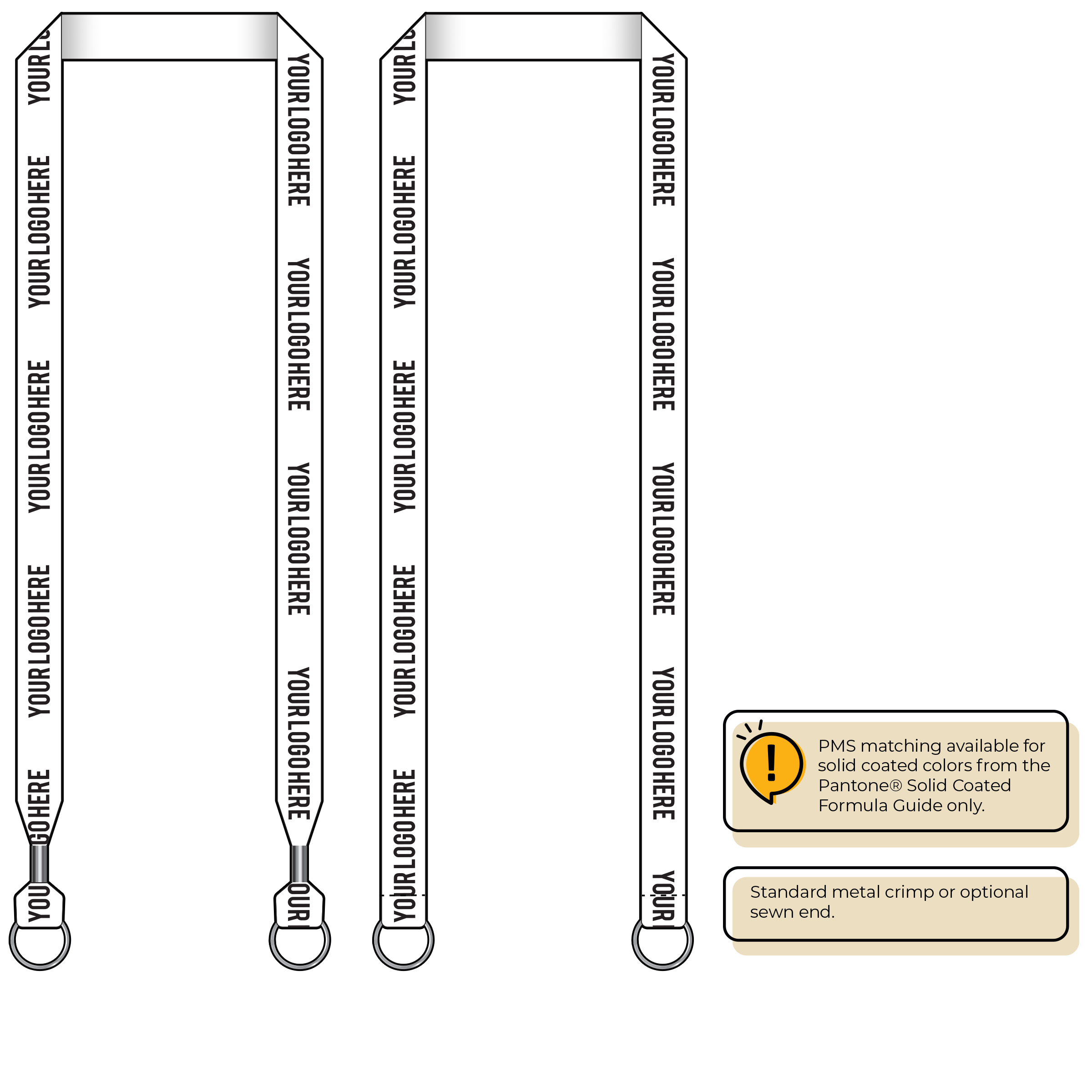 BH0013 | 3/4" MicroWeave Silkscreen Lanyards :: DOUBLE ENDED